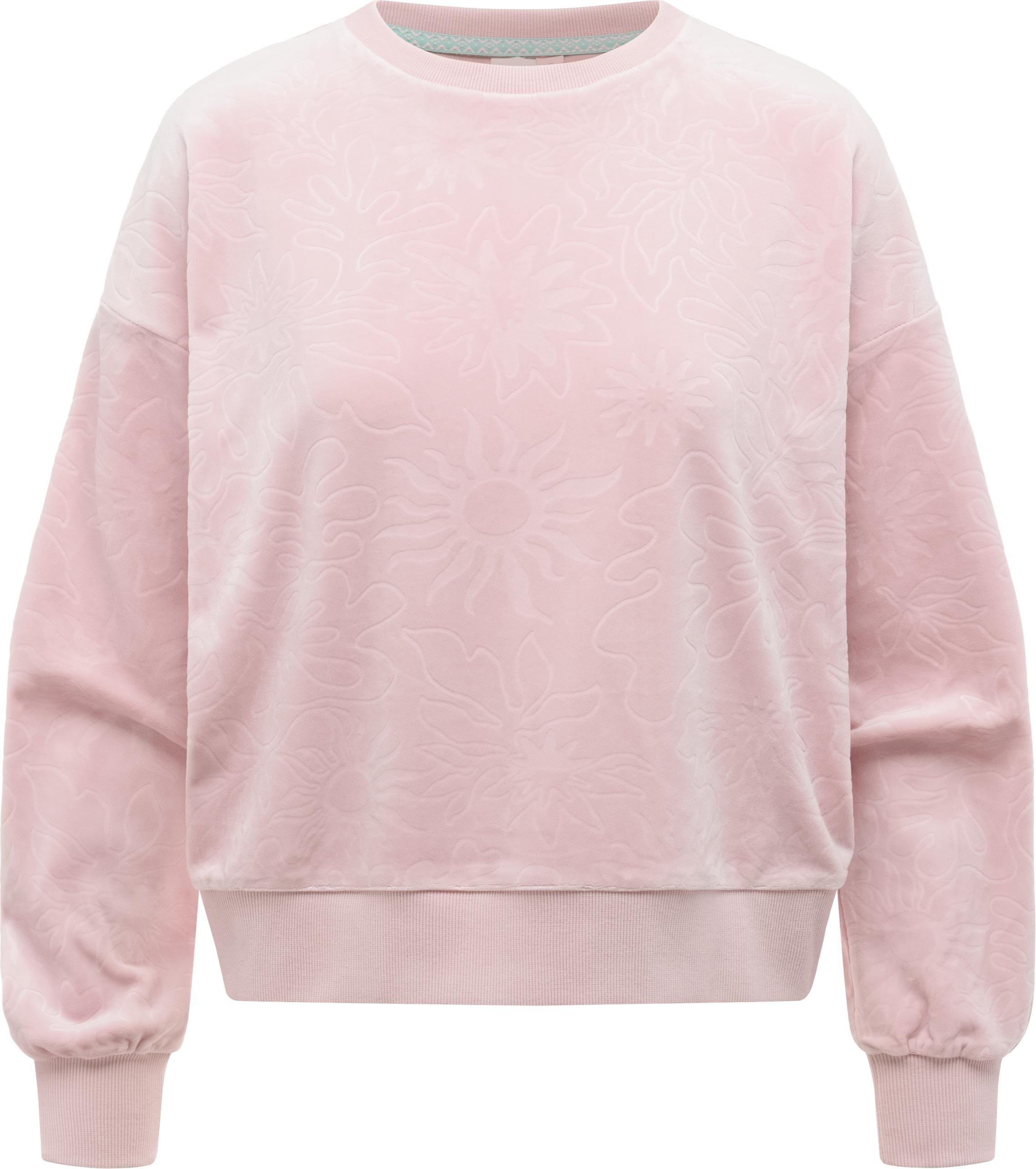 Sweater RAGWEAR "Wuss Embossed", Damen, Gr. S (36), rosa, Material: 94% Polyester, 6% Elasthan, oversize hüftlang, Rundhals, Ärmel ohne Ärmelschlitz Rippbündchen, Sweatshirts Sweater, kuschelig weiches oversized Sweatshirt