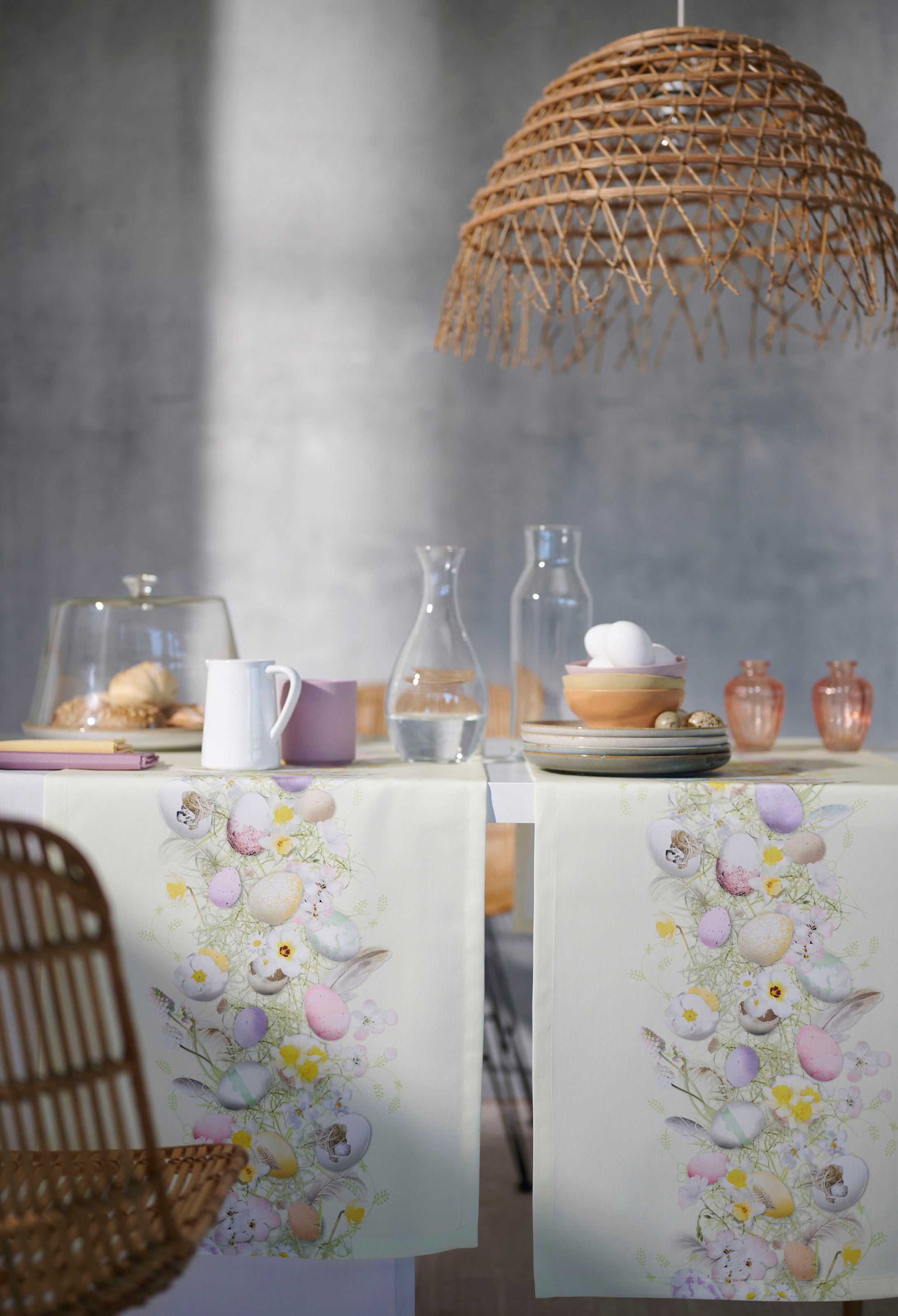 modisches HAPPY Tischläufer APELT »6810 (1 Digitaldruck, Ostern«, EASTER, Design mit Blüten | BAUR Osterdeko, St.), Ostereiern und