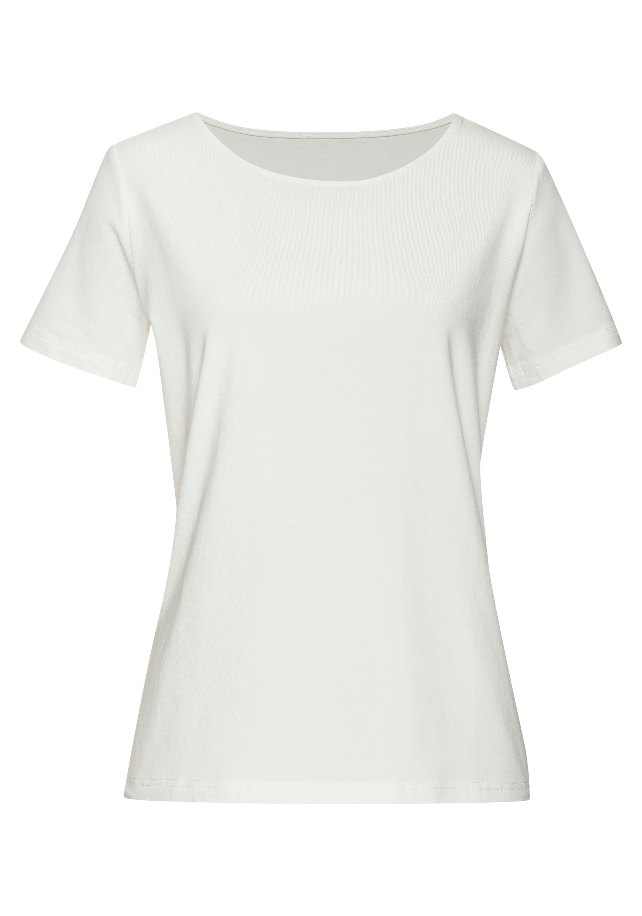 LASCANA T-Shirt »mit Rundhals-Ausschnitt«, (2er-Pack), aus elastischer Baumwoll-Modal-Qualität