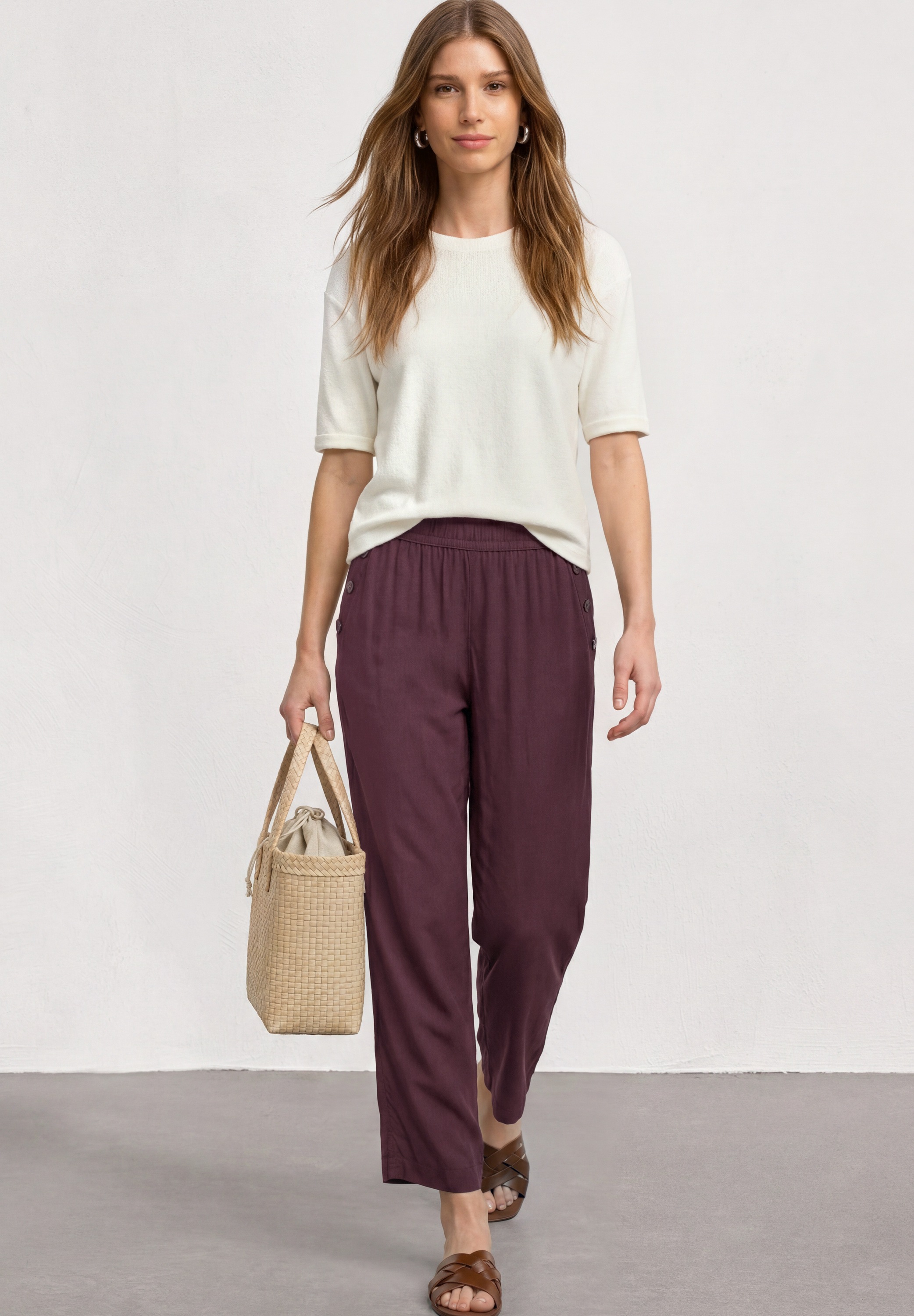 STREET ONE Stoffhose  mit Wide Legs