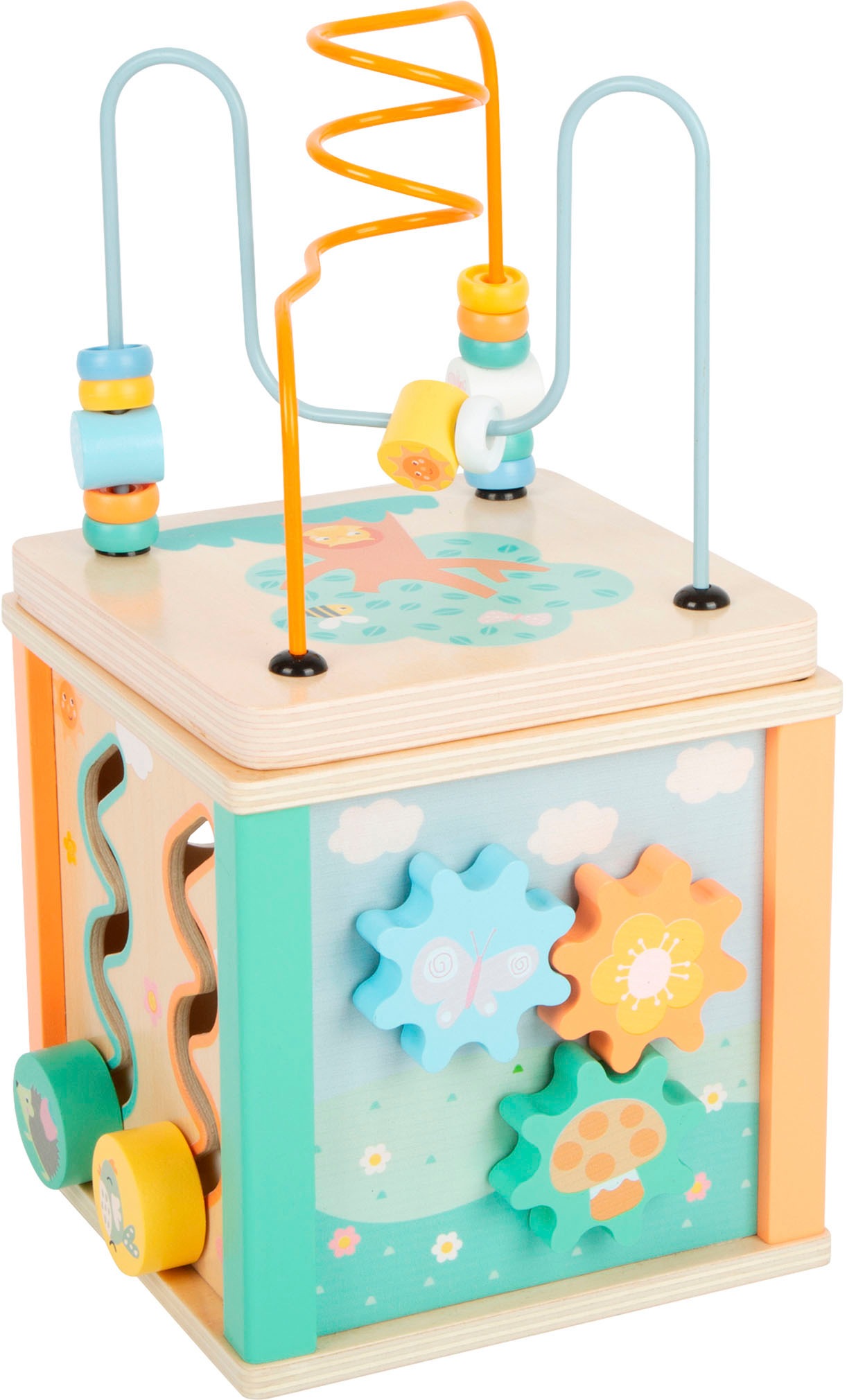 Motorikwürfel SMALL FOOT "pastell", bunt, Motorikspielzeug, BabyB:15cm H:30cm T:15cm, Holz, Kunststoff, Metall, B:15cm H:30cm T:15cm 2