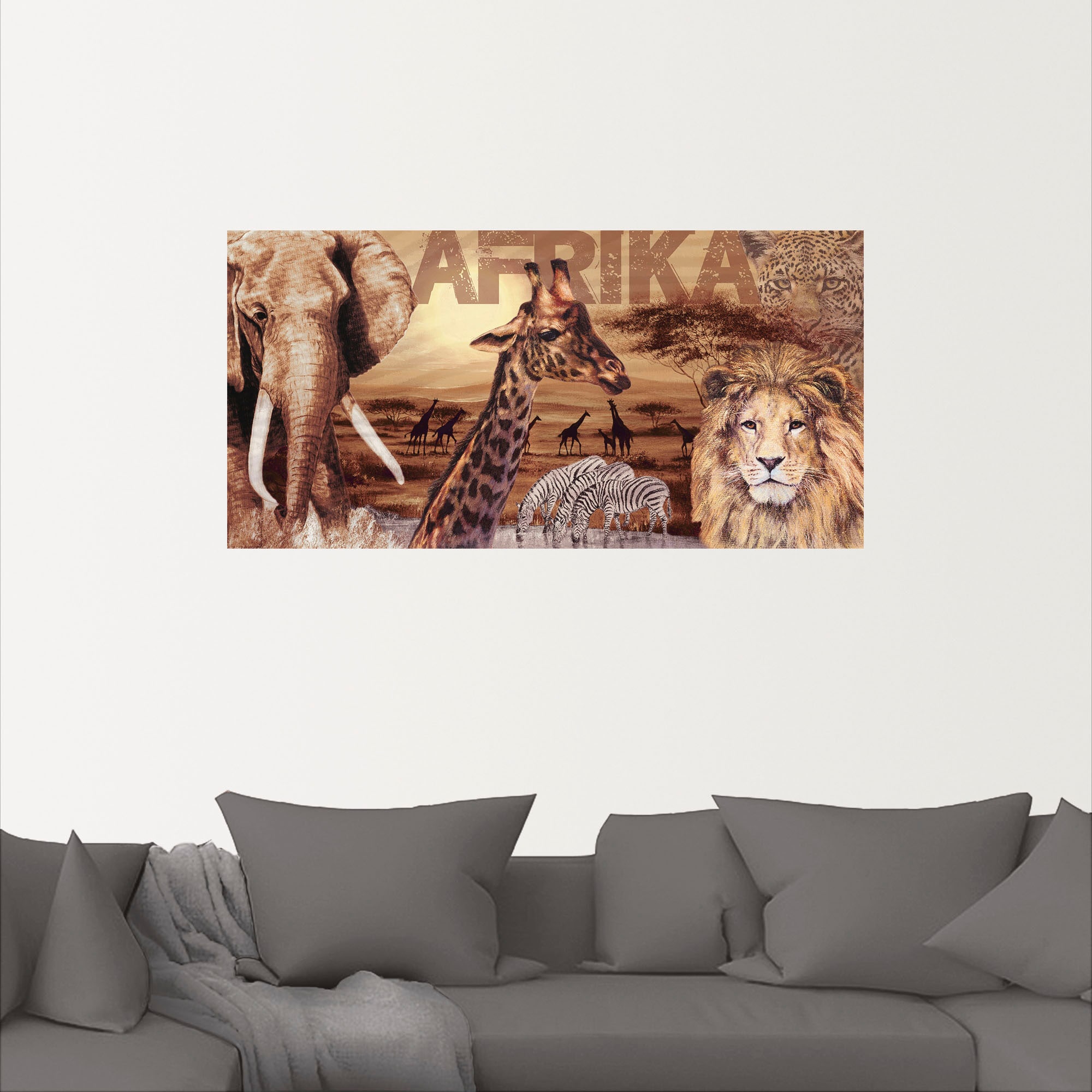 Artland Wandbild »Afrika«, Wildtiere, (1 St.), als Alubild, Outdoorbild, Leinwandbild, Poster, Wandaufkleber