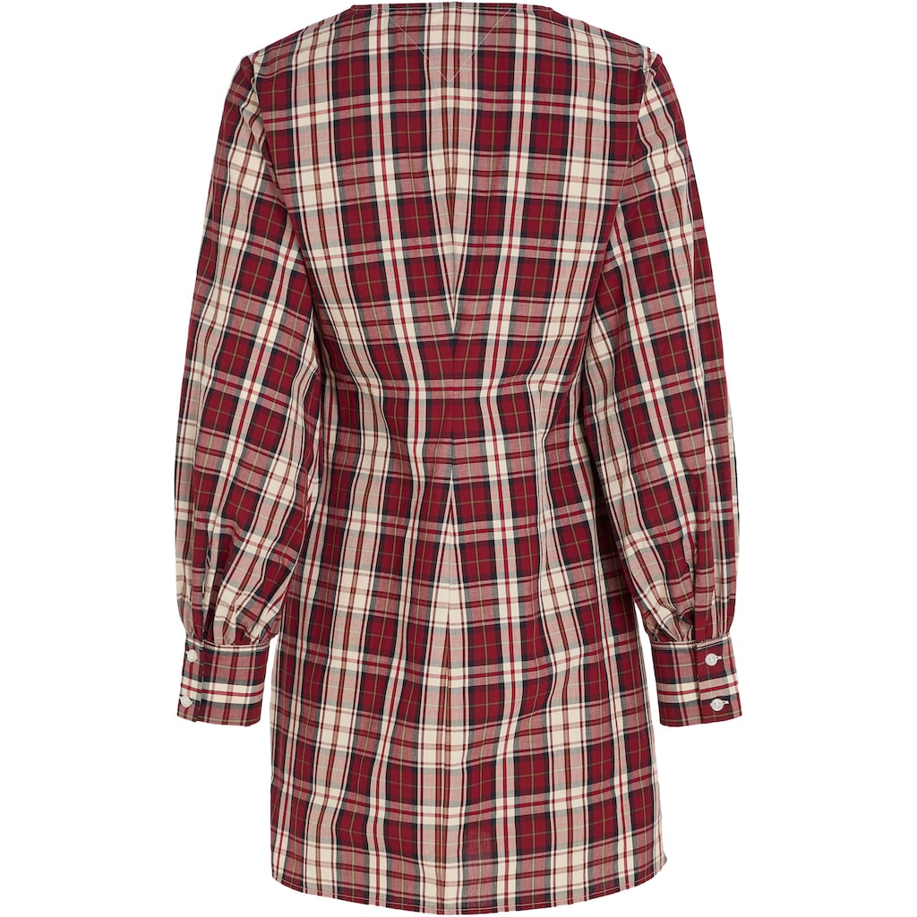 Tommy Hilfiger Blusenkleid »TARTAN CO V-NECK SHIRT DRESS«, mit 2-Knopf-Manschetten