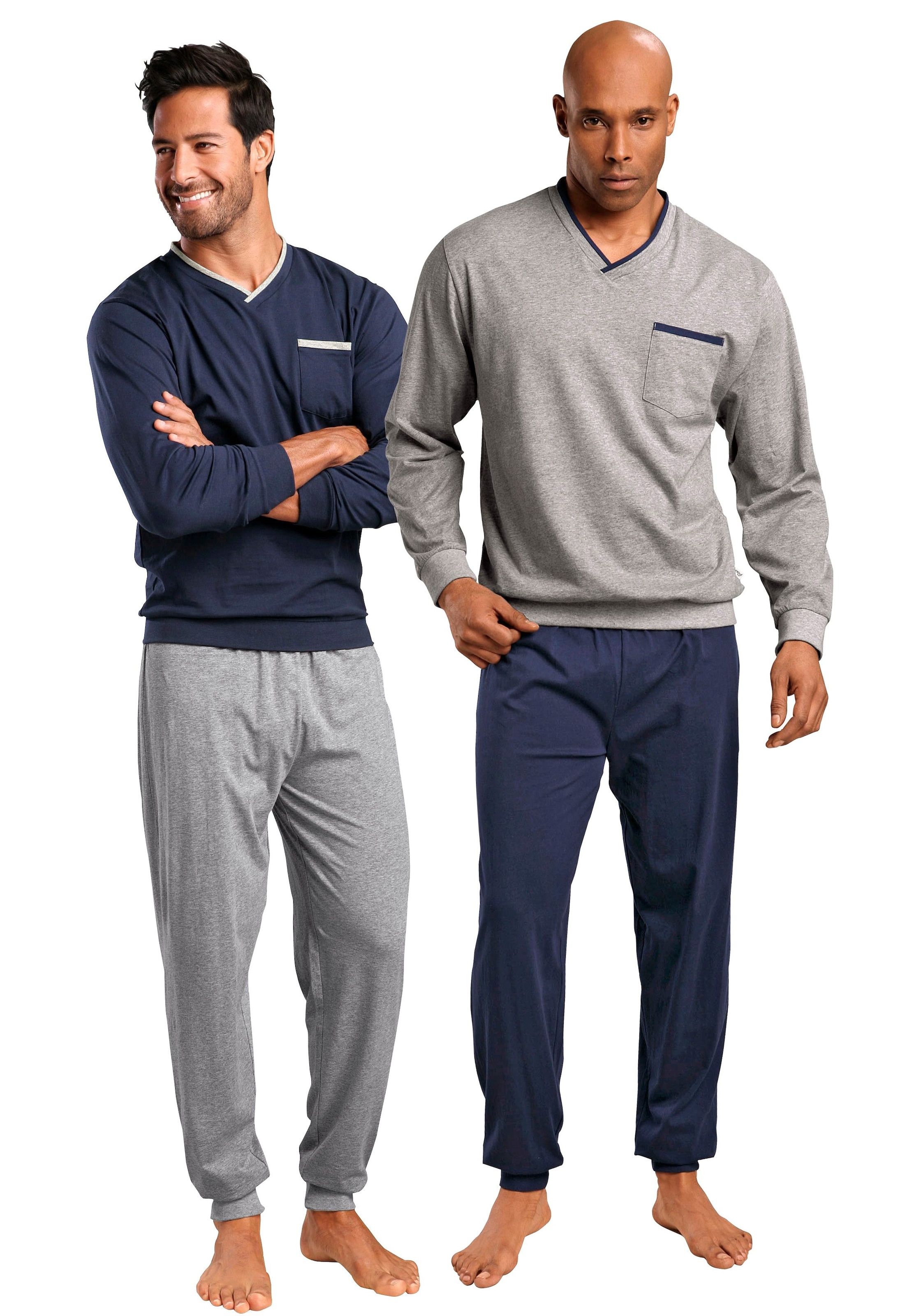le jogger® Pyjama, (Packung, kaufen 4 Form in 2 | online Stück), tlg., BAUR langer
