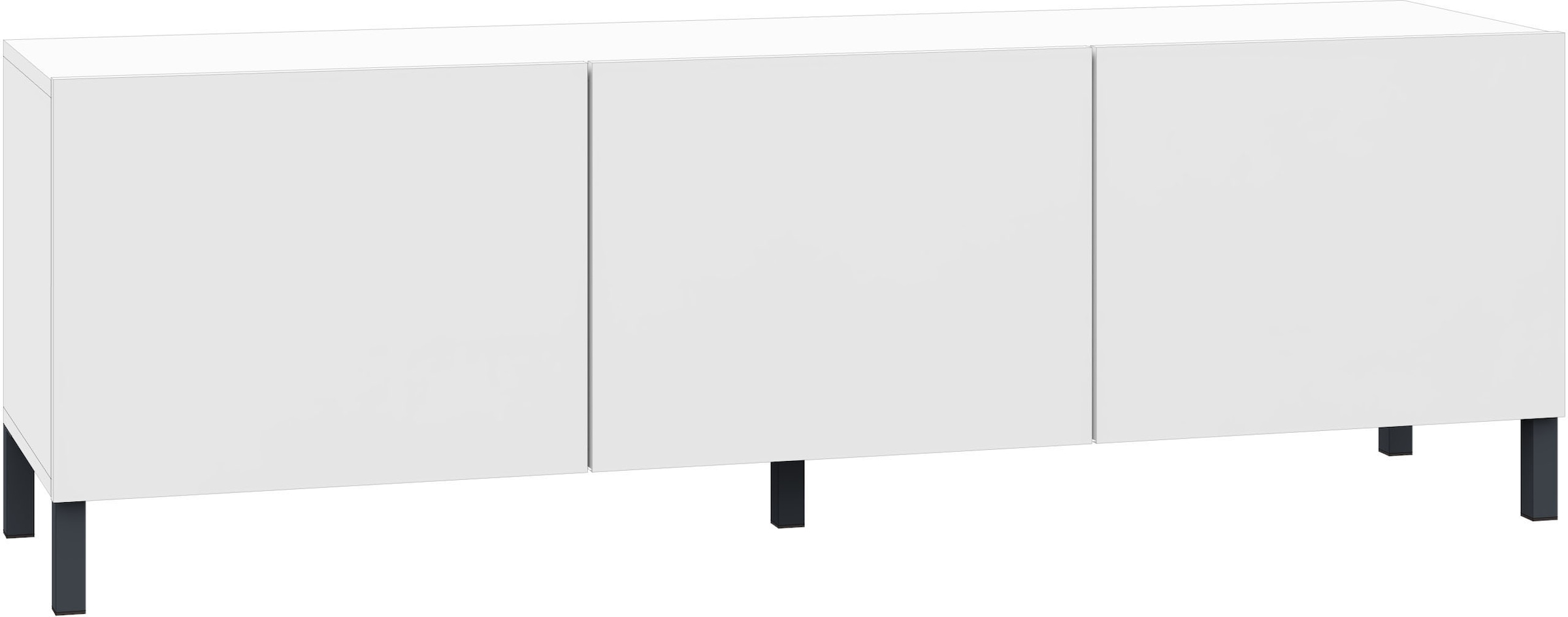 borchardt Möbel Lowboard, Metallfüße, grifflose Optik