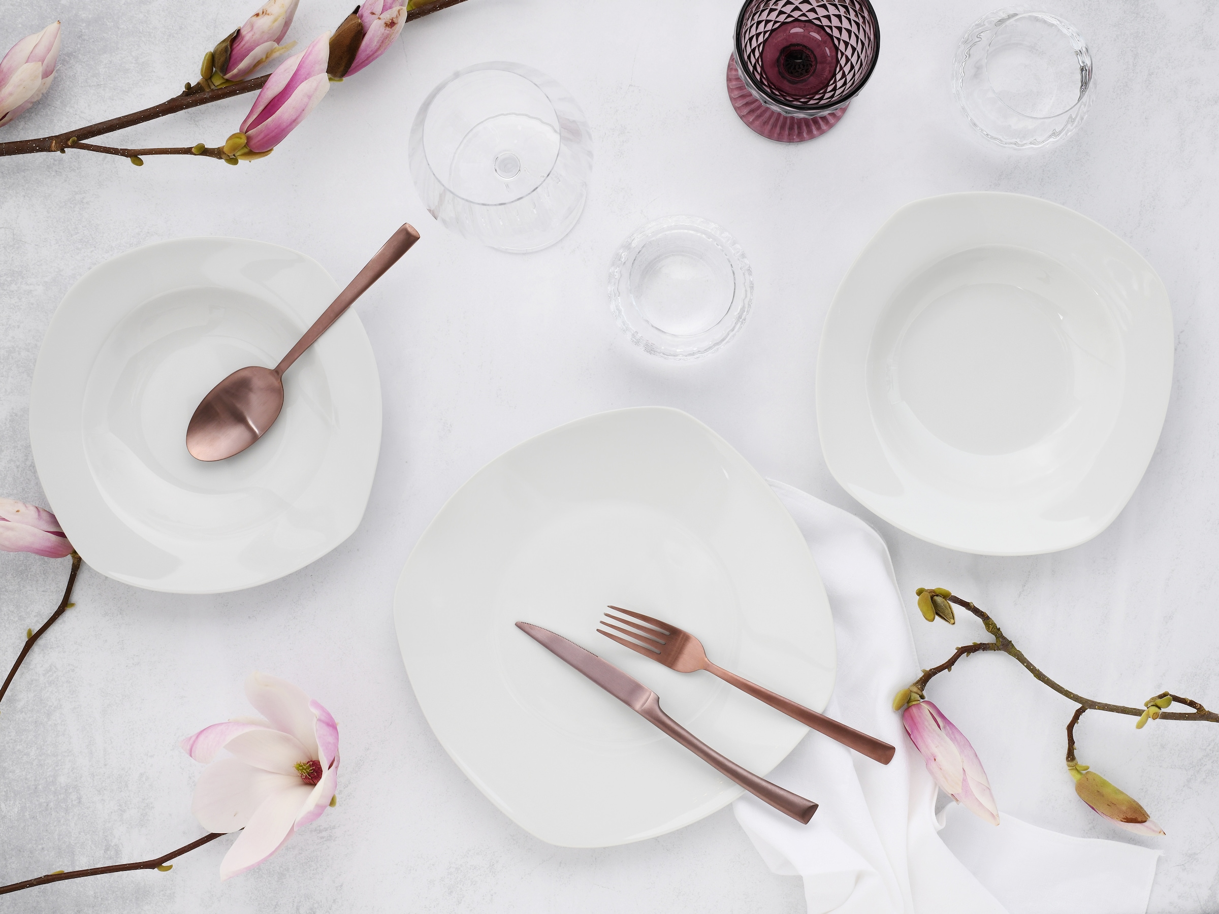 CreaTable Teller-Set »Amelie Weiß, Tellerset 18-tlg«, (Set, 18 tlg.), Daily Use, Zeitlos