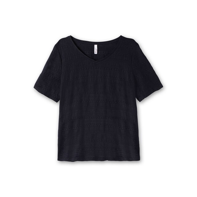 Black Friday Sheego T-Shirt »Große Größen«, mit Jacquardmuster, leicht  tailliert | BAUR