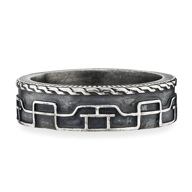 CAÏ Fingerring »925/- Sterling Silber oxidiert Linien Japan« | BAUR