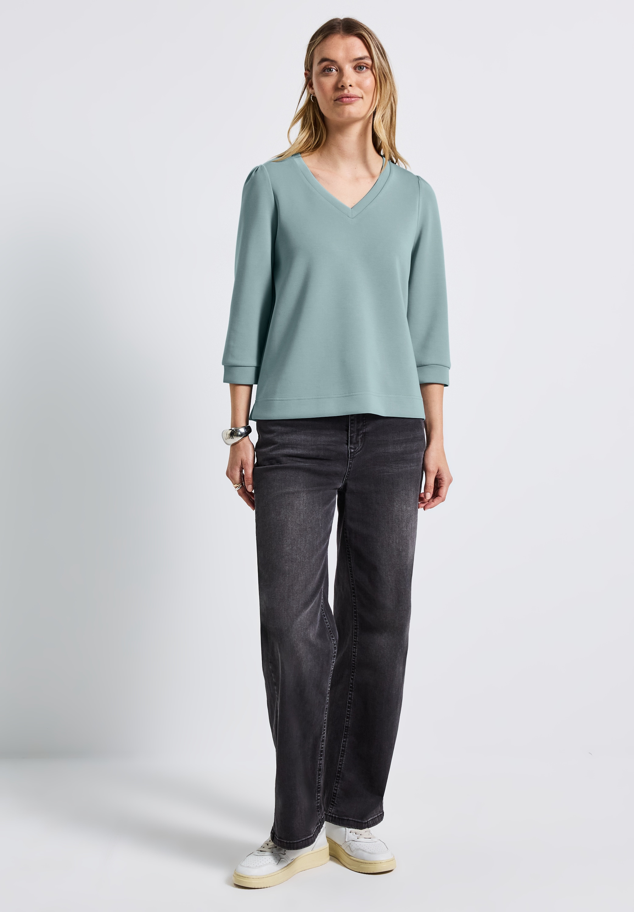 STREET ONE 3/4-Arm-Shirt, mit Raffungen an den Schultern