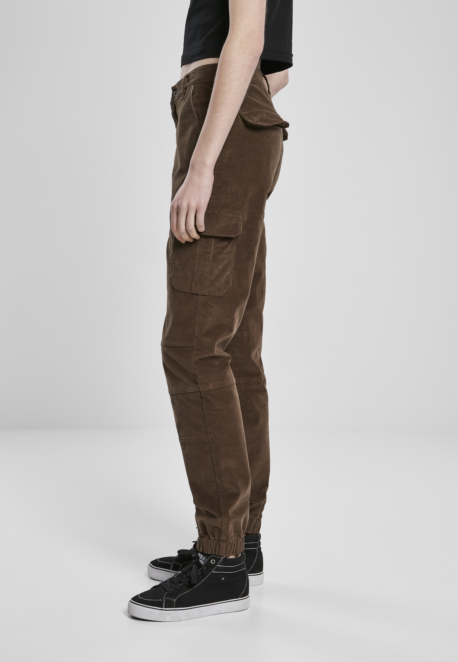 Schrift URBAN CLASSICS | tlg.) Corduroy Cargo bestellen Cargohose Ladies Waist »Frauen (1 Pants«, BAUR High