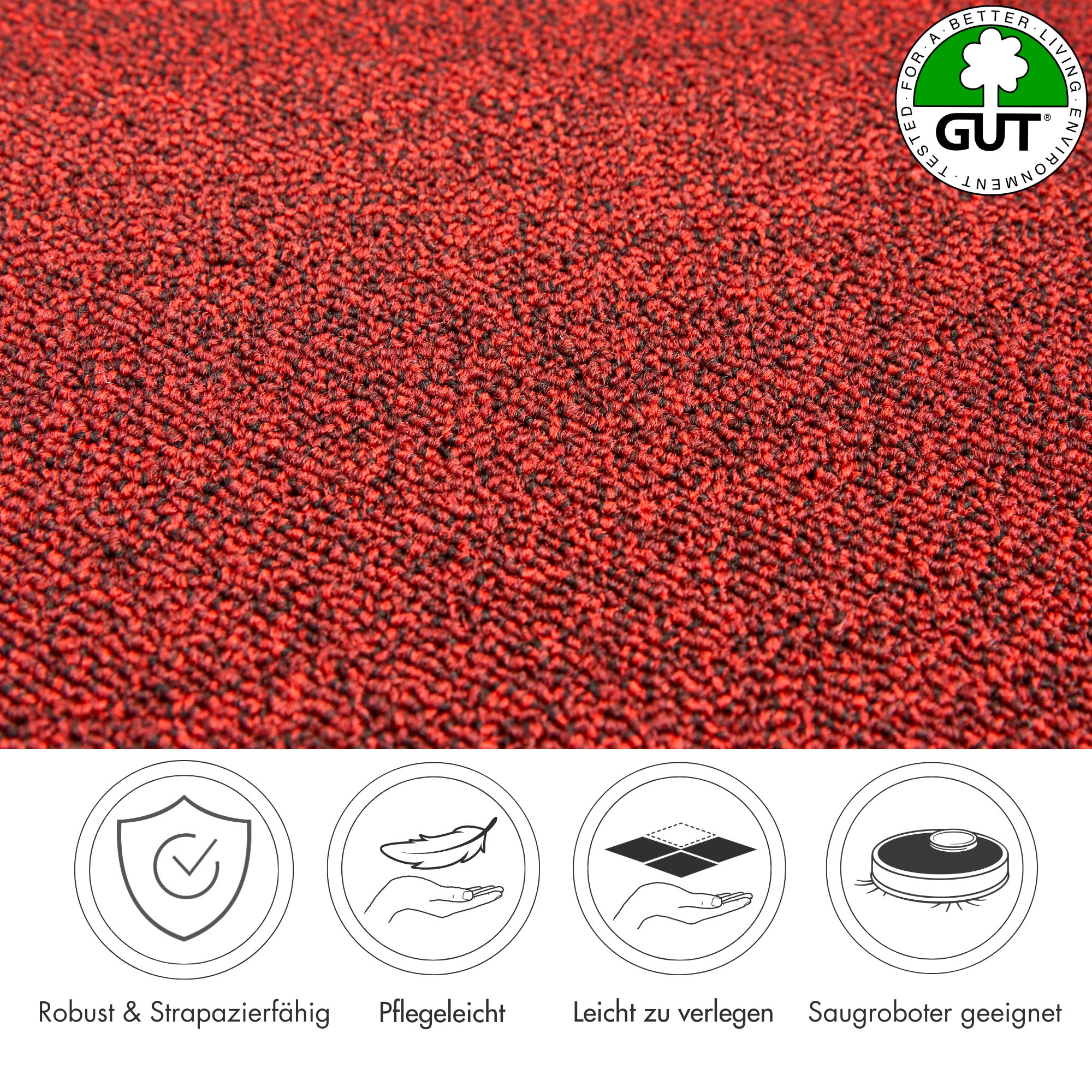 Thumbnail - Andiamo Teppichboden "Matz, Schlinge, Gesamthöhe 6 mm, Made in Belgium" rechteckig 6 mm Höhe meliert, Breite 400 cm oder...