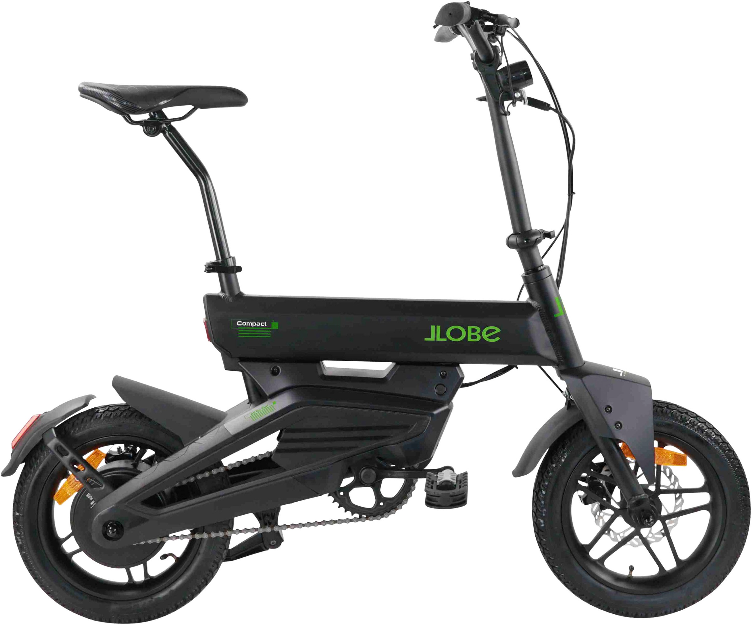 LLOBE E-Bike "City E-Bike 14" Compact", 42cm, 14 Zoll (35,56cm), schwarz, Elektrofahrräder