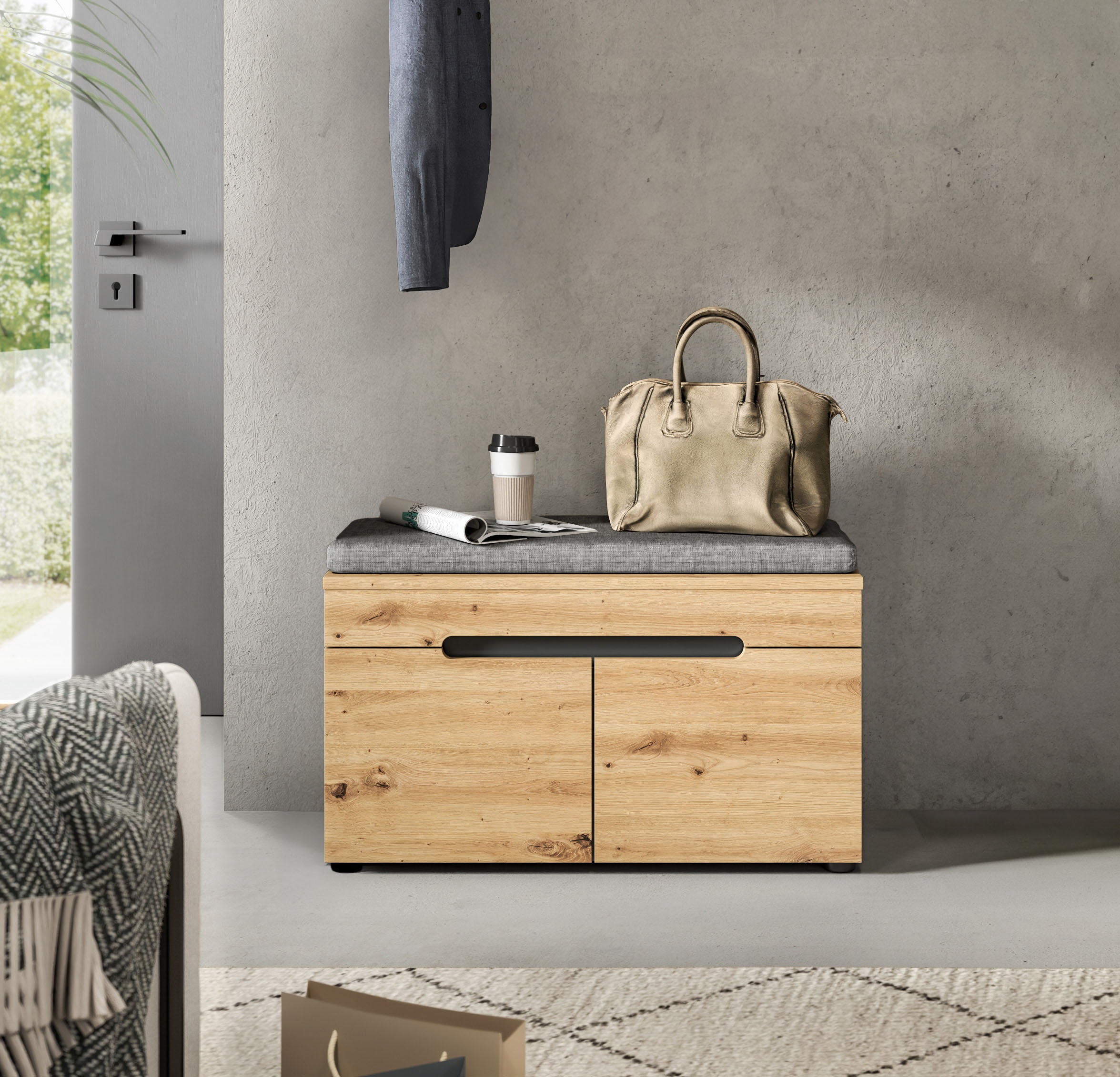 Home affaire Sitzbank "REHAT, TOPSELLER, Breite 80cm, 2 Türen, 2 Fächer ink günstig online kaufen