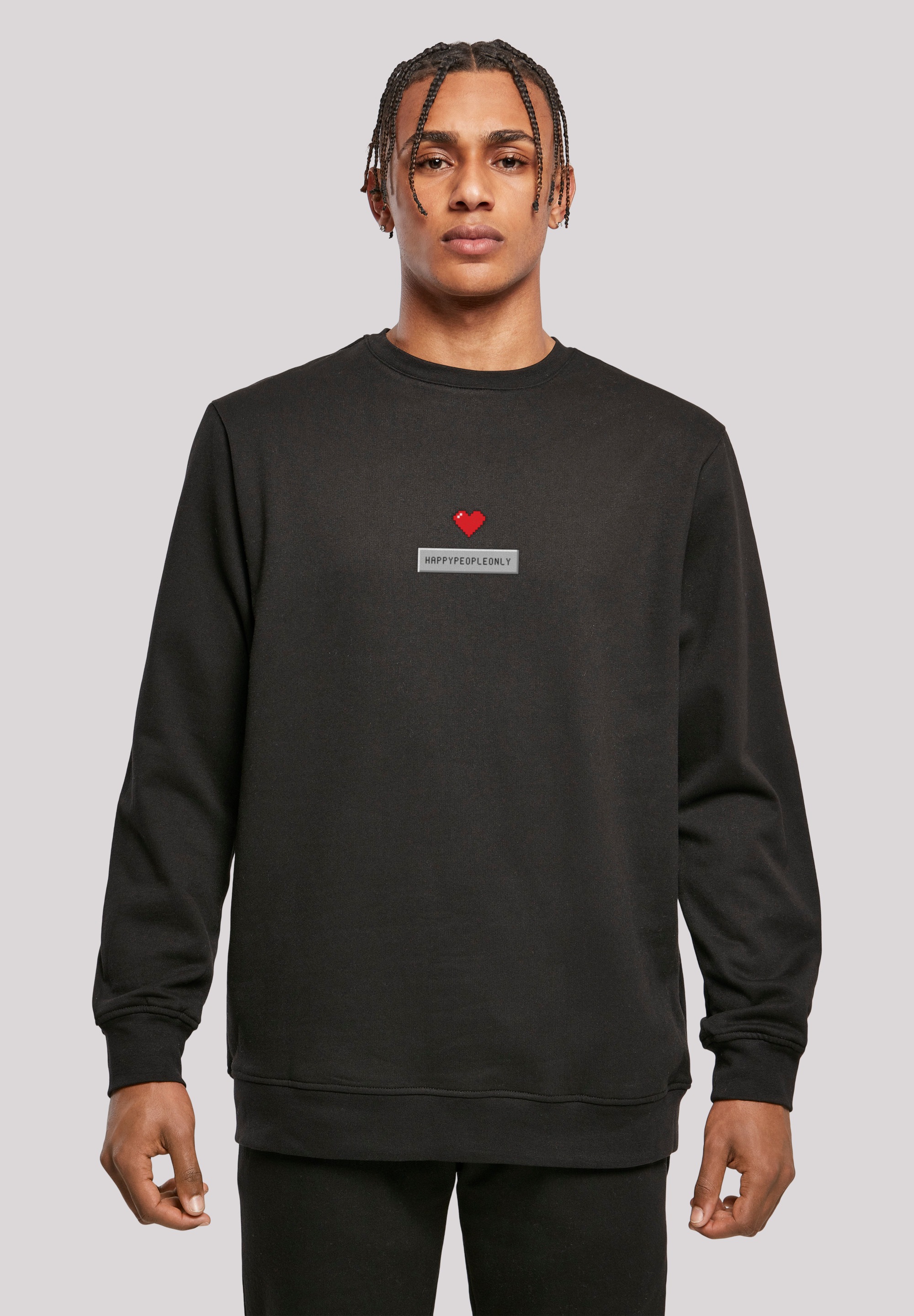 F4NT4STIC Kapuzenpullover »Pixel Herz Happy New Year Silvester«, Print