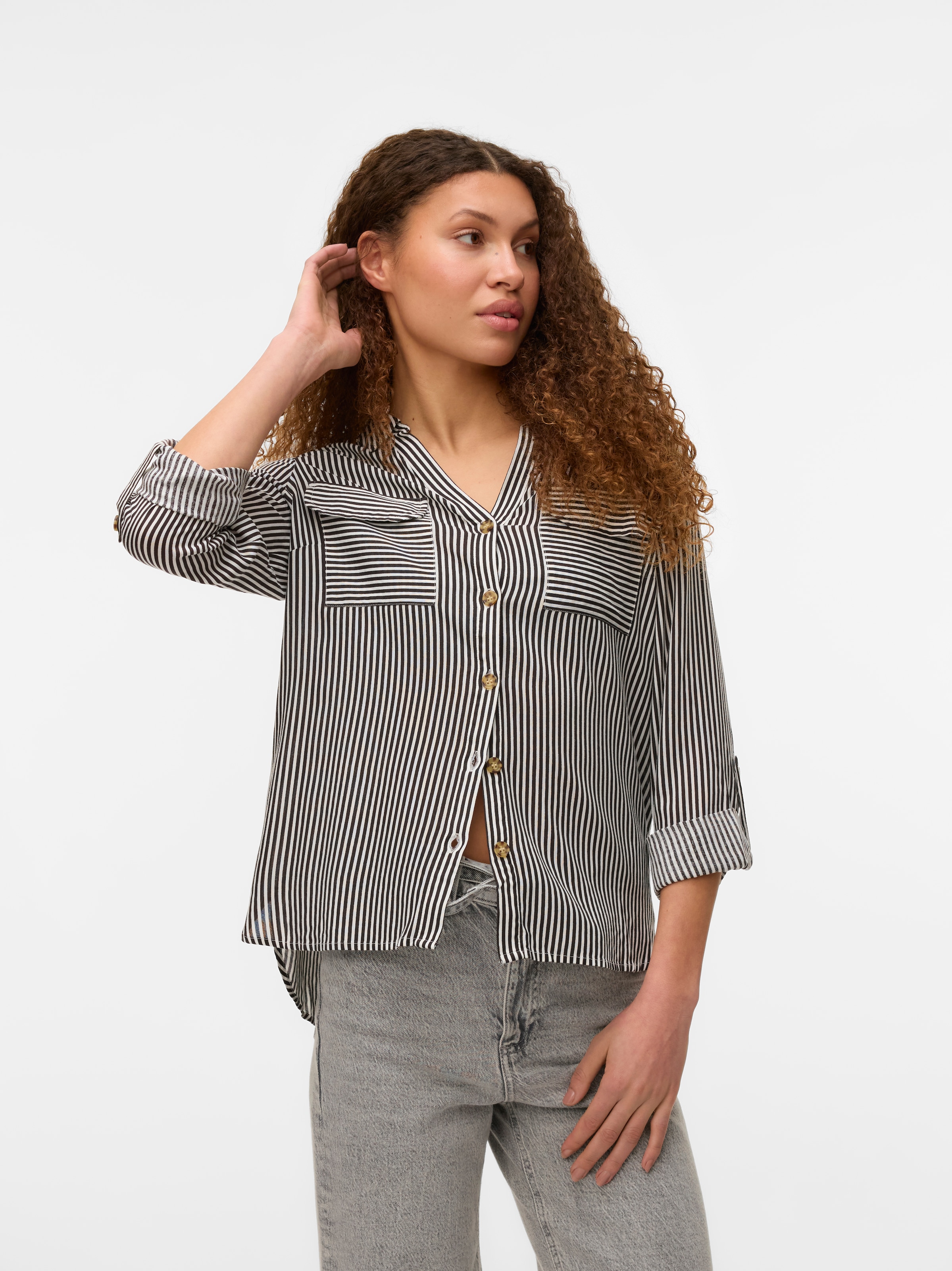 Vero Moda "VMBUMPY L/S SHIRT NEW WVN GA NOOS" Viskose, regular fit günstig online kaufen