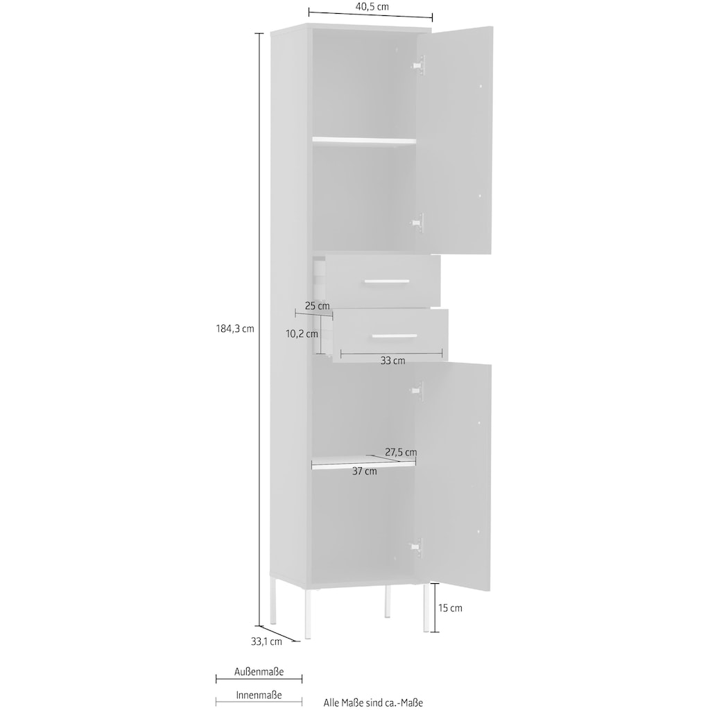 welltime Hochschrank »Kent«, Breite 40,5 cm, made in Germany