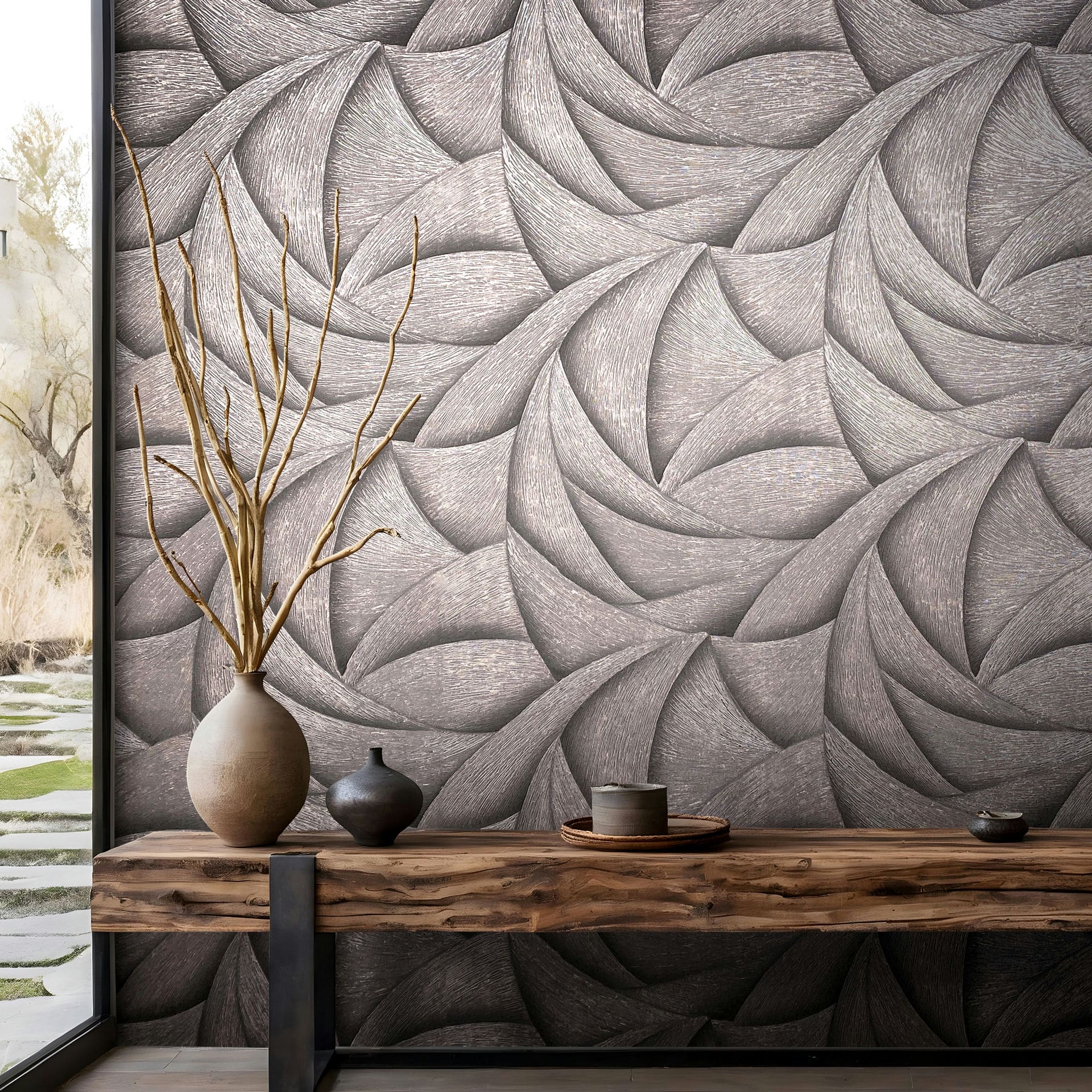 Marburg Vliestapete "Tapete Calm Waves" geometrisch geprägt moderne Vliestapete für Wohnzimmer Schlafzimmer Küche