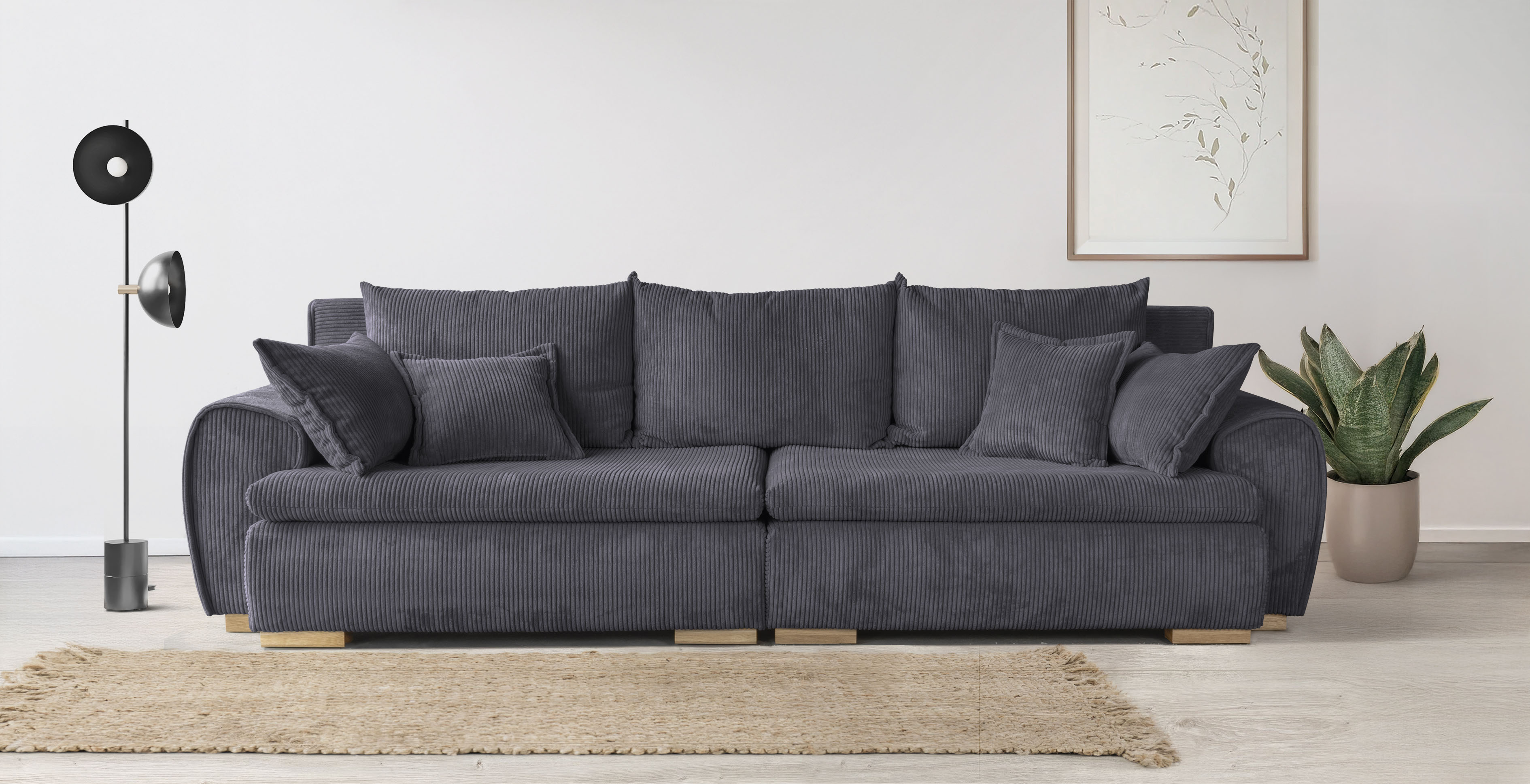Home affaire Big-Sofa "Katja, B: 275 cm - OTTO. Verlässliche Qualität." Mega-Sofa mit 4 Zierkissen