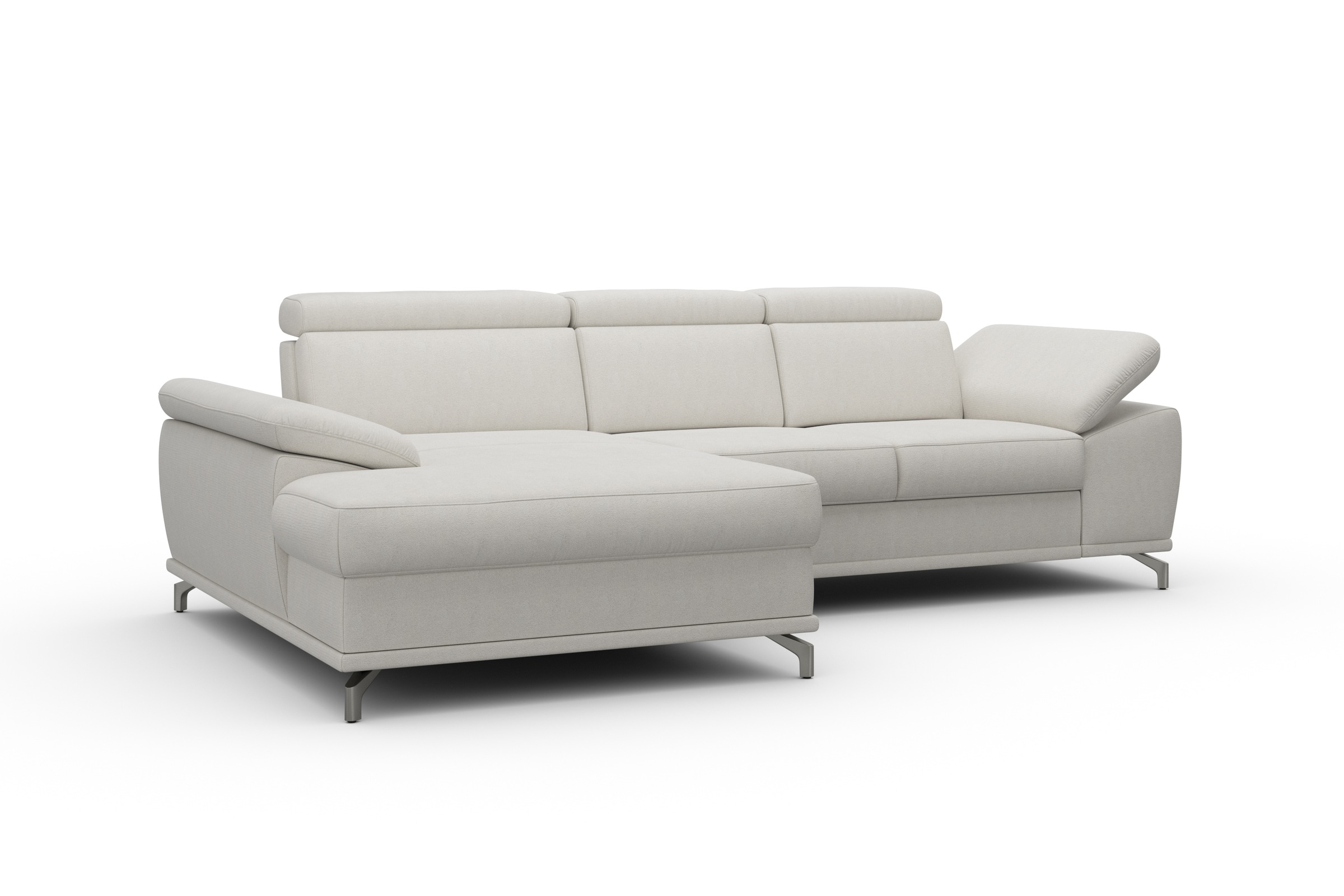 sit&more Ecksofa »Cabrio L-Form, mit Sitztiefenverstellung, Arm- und Kopfteilverstellung«, 2 Nierenkissen, Federkern, optional Bettfunktion und Stauraum