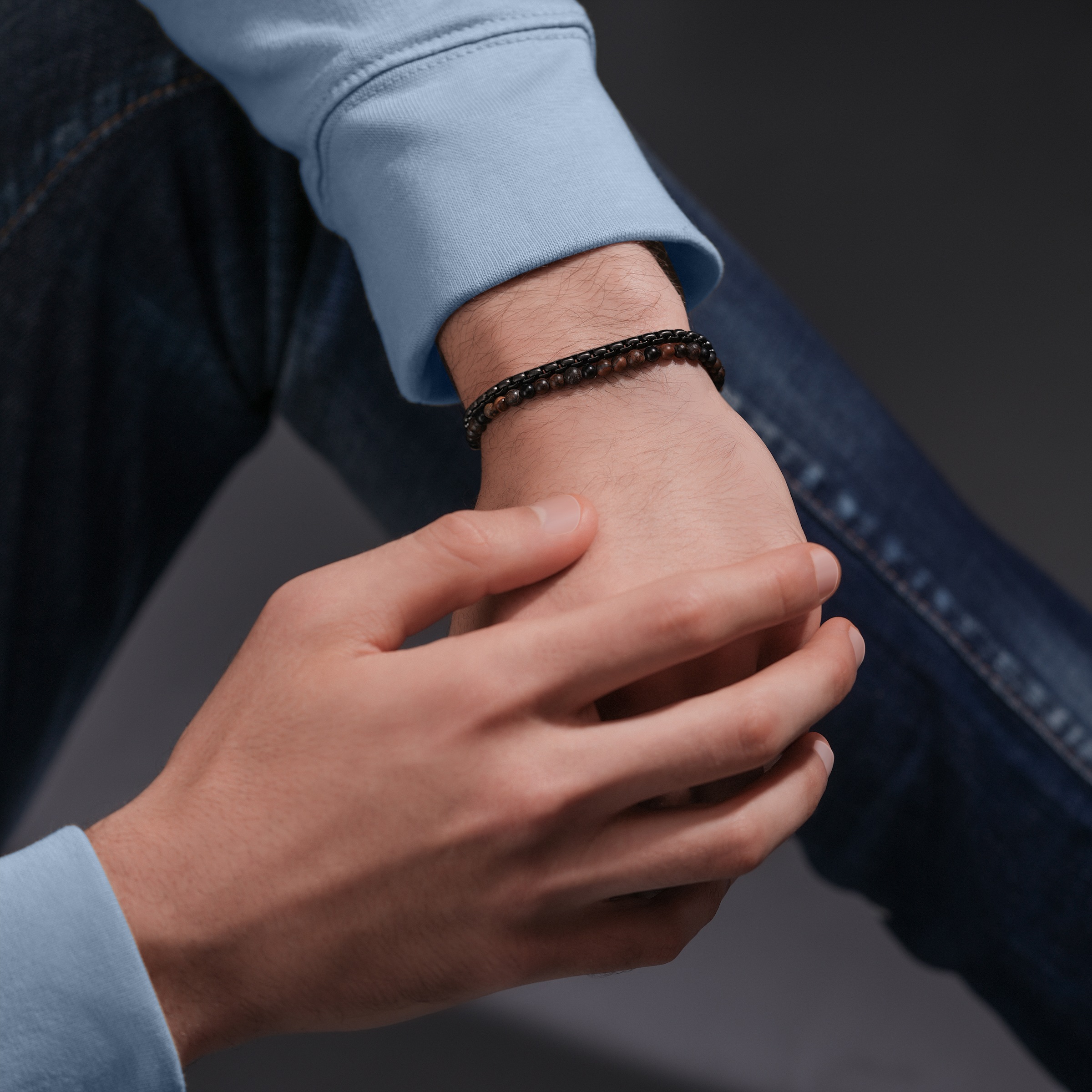 Police Armband »Double Impact« mit Tigerauge