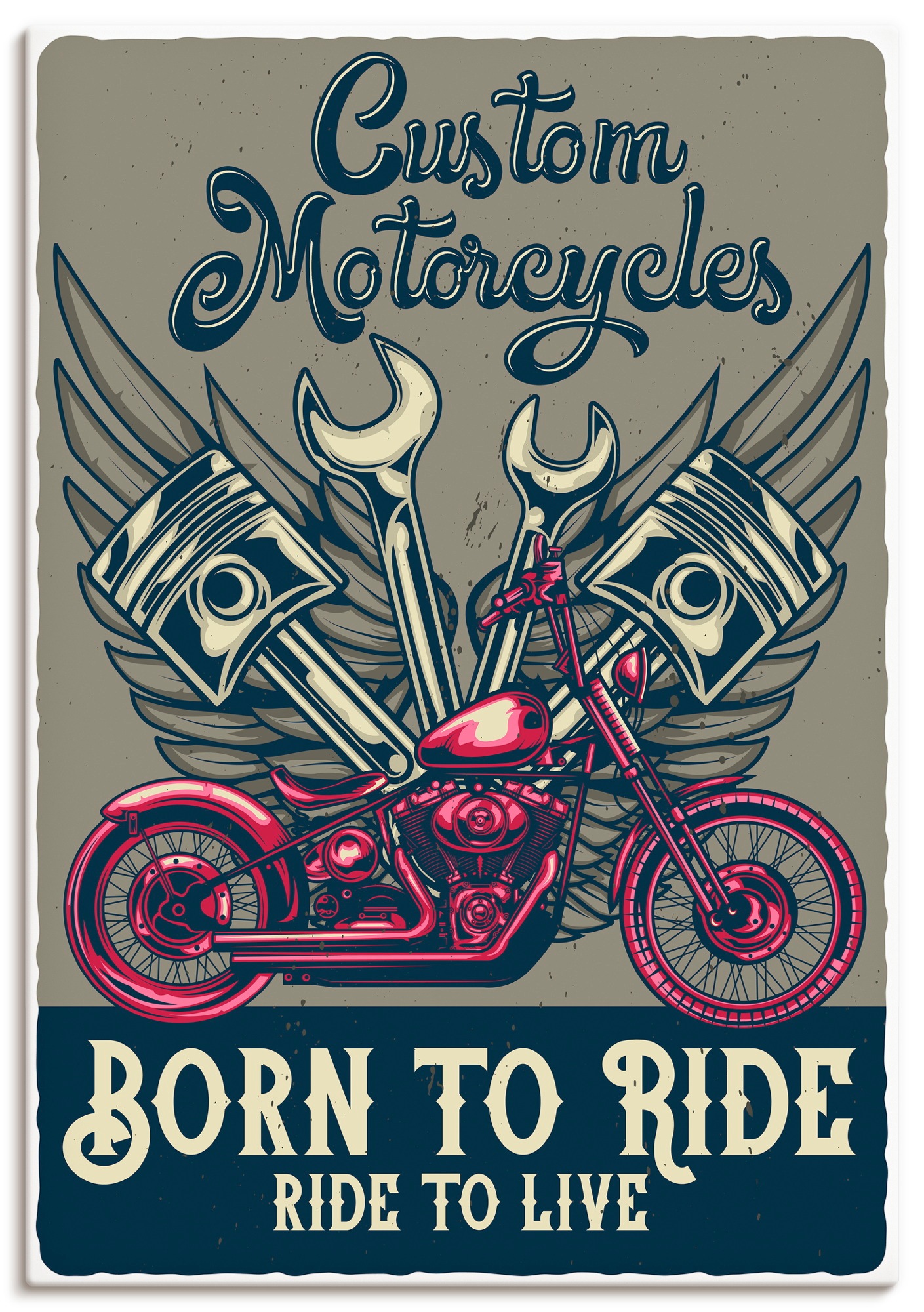 Artland Wandbild "Born to ride" 1 Stk. tlg. als Alubild, Leinwandbild, Poster, Wandaufkleber in verschied. Größen