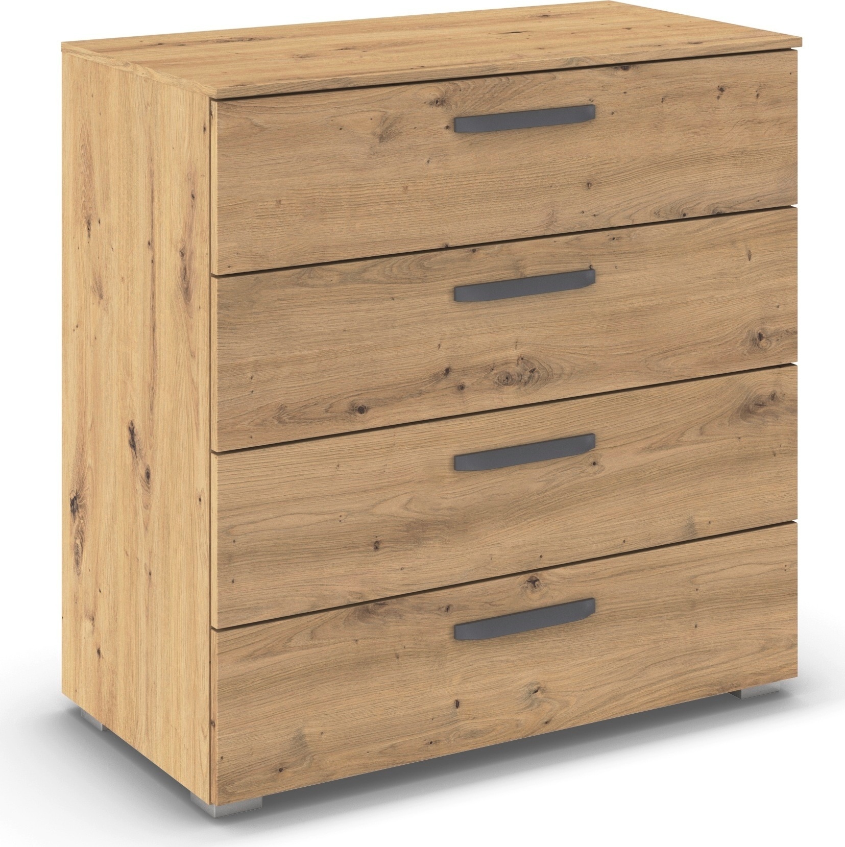OTTO home Schubkastenkommode "Kommode Sideboard Schubladenkommode Schlafzimmerkommode OTELI" Breite 80 cm SOFT-CLOSE-FUNKTION, elegante Dekor- oder Hochglanzfront, vier große und geräumige Schubladen mit viel Stauraum MADE IN GERMANY