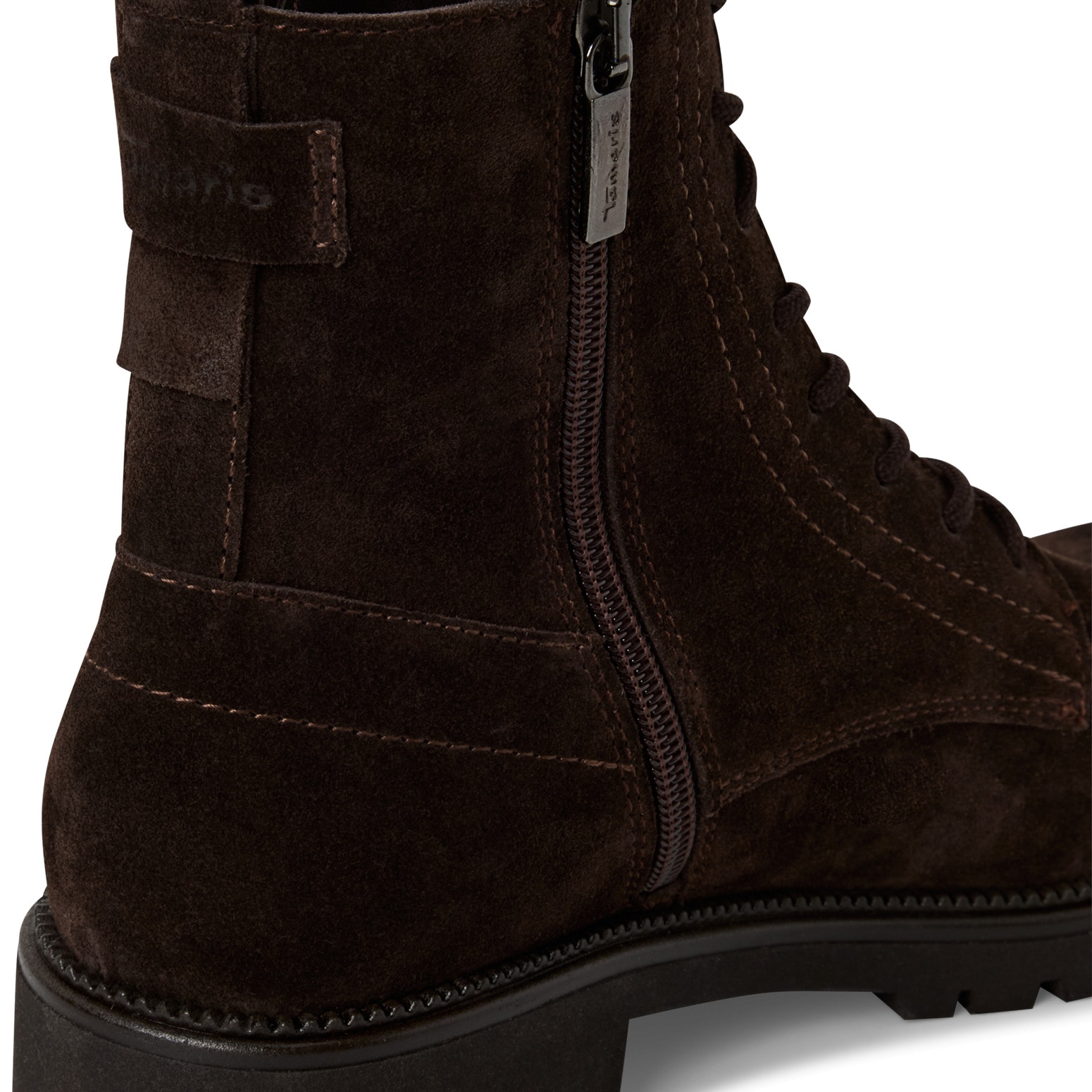 Tamaris Schnürstiefelette, Blockabsatz, Schnürboots, Businessschuh mit dezenten Ziernähten