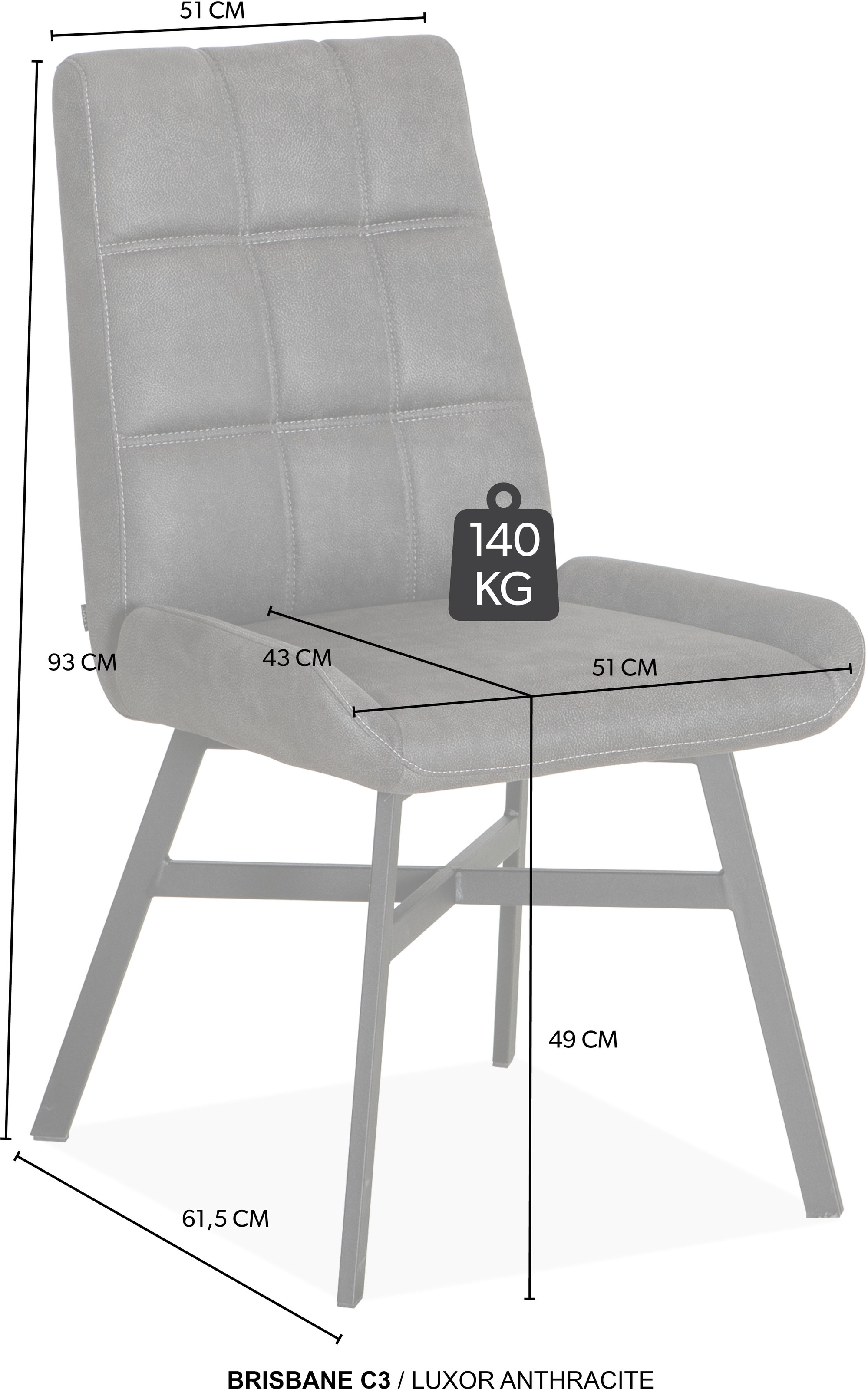 OMG Design Esszimmerstuhl »Brisbane« (Set) 1 Stk.Esszimmerstuhl, pflegeleichter Bezug