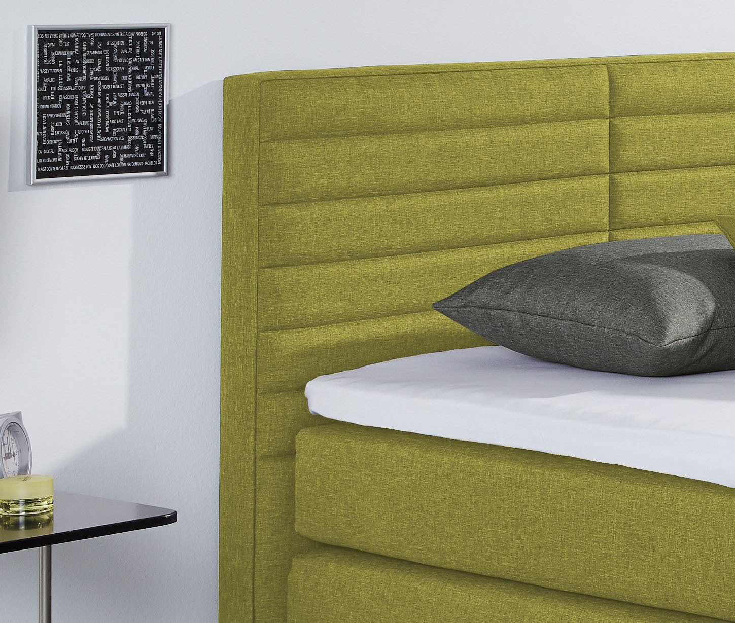 hapo Boxspringbett »ATLANTA mit hohem Kopfteil« Topper separat erhältlich,  erhältlich in verschiedenen Breiten, Farben & Matratzenarten