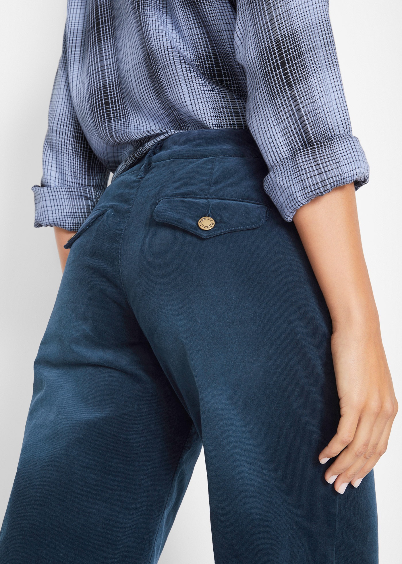 Thumbnail - bonprix Cordhose "Stretch-Cordhose, Wide" aus Baumwolle und Elasthan, Loose Fit, ausgestelltes Bein