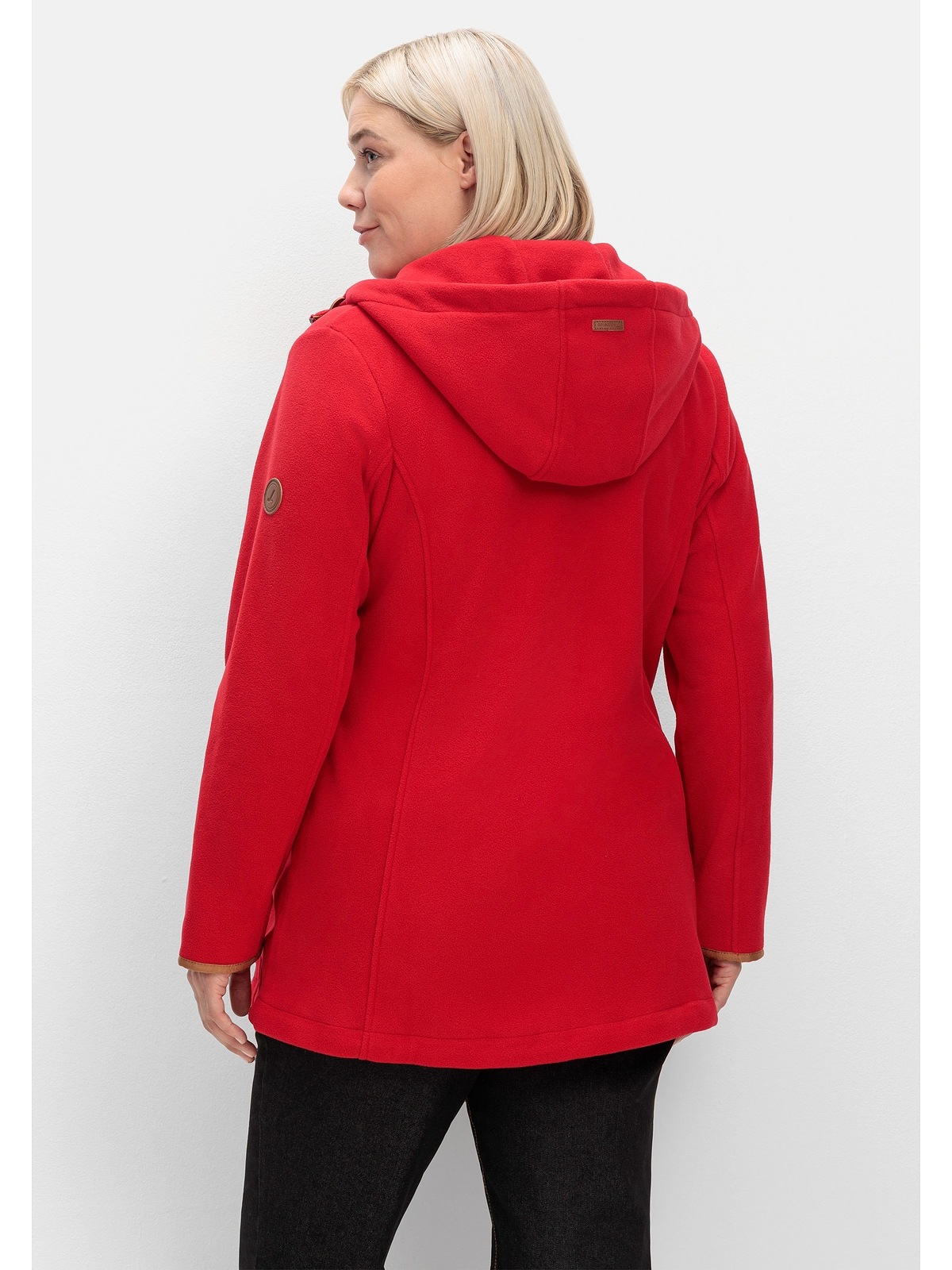 Sheego Fleecejacke »Große Größen«, mit Kapuze, mit Kontrastdetails und Kapuze