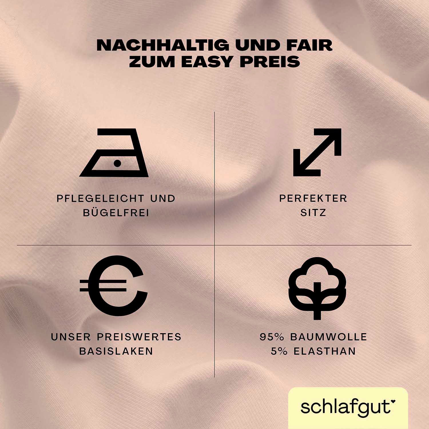 Thumbnail - Schlafgut Spannbettlaken "EASY JERSEY ELASTHAN Bettlaken, 170 g/m², 95% Baumwolle, 5% Elasthan" MADE IN GREEN by OEKO-TE...