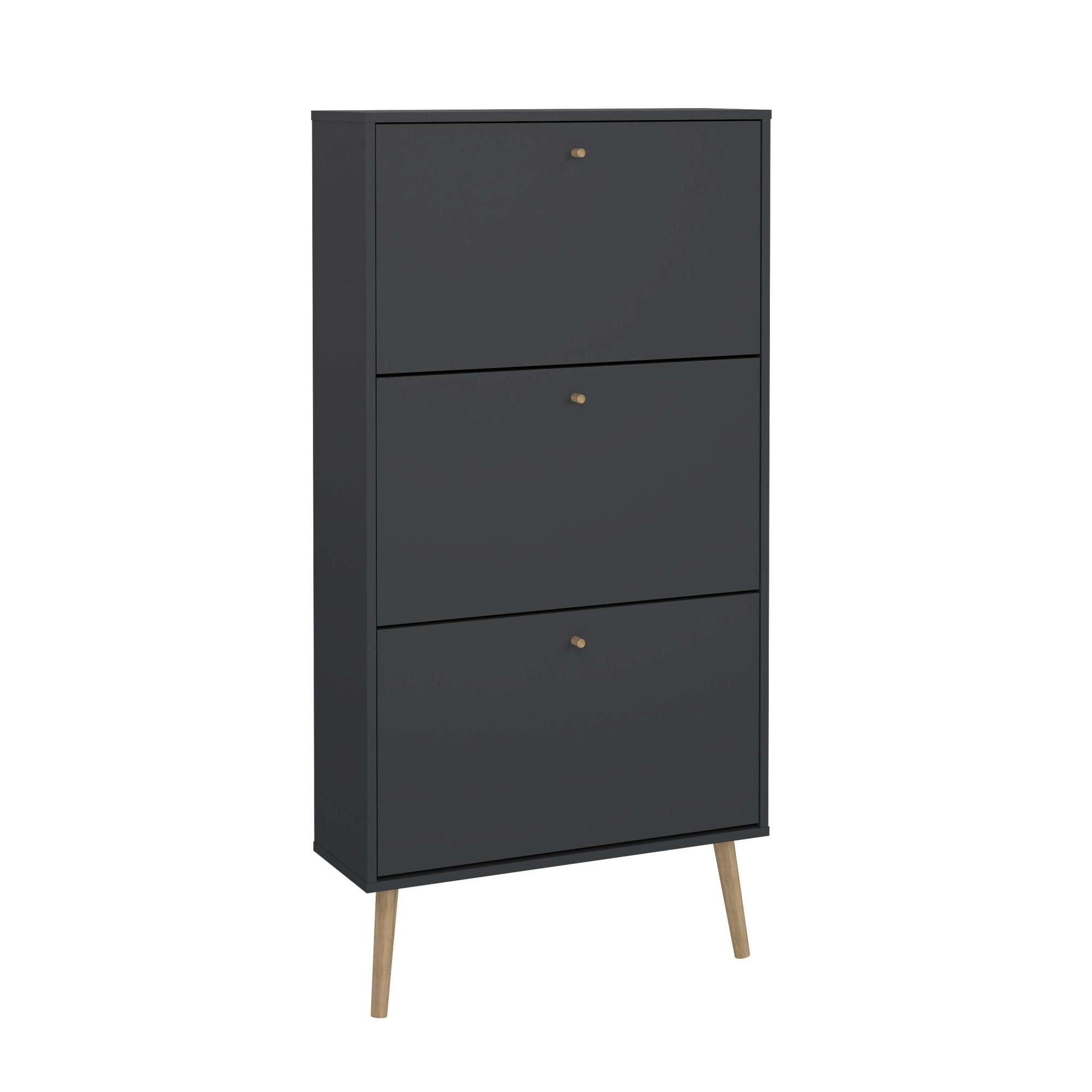 andas Schuhschrank »Bodo, Schuhkipper, Schuhregal,«, Breite 70 cm,ca. 18 Paar Schuhe, 3 Klappen, Beine, Griffe Massivholz