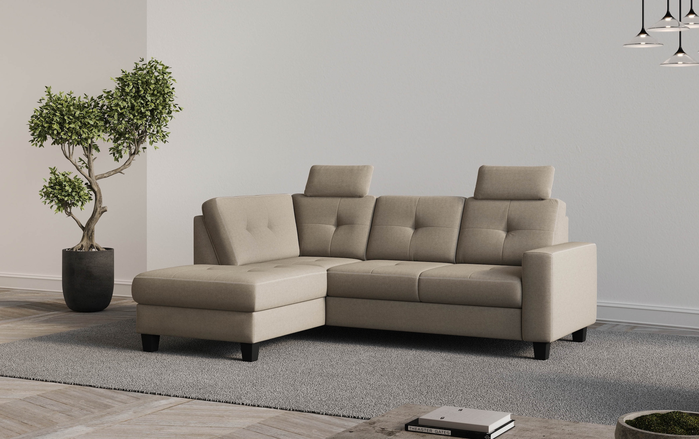 Places of Style Ecksofa "Varese", wahlweise mit Bettfunktion und Bettkasten günstig online kaufen