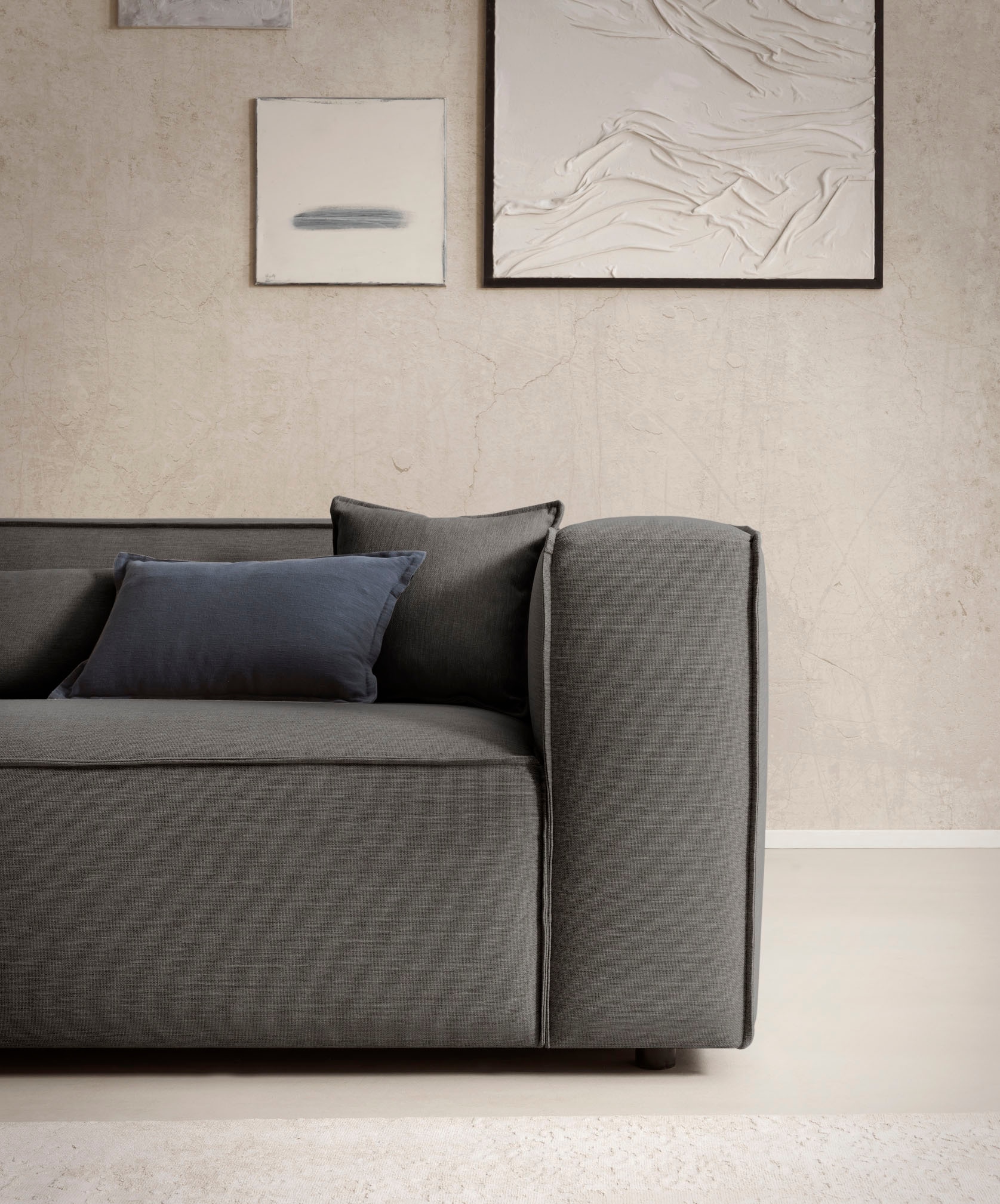 LeGer Home by Lena Gercke Polsterecke »PIARA XXL, L-Form mit Schlaffunktion, Big-Sofa in Cord o. Leinenoptik«, Hocker stellbar zum Schlafsofa (Krokodilverbinder), tiefe Sitzfläche