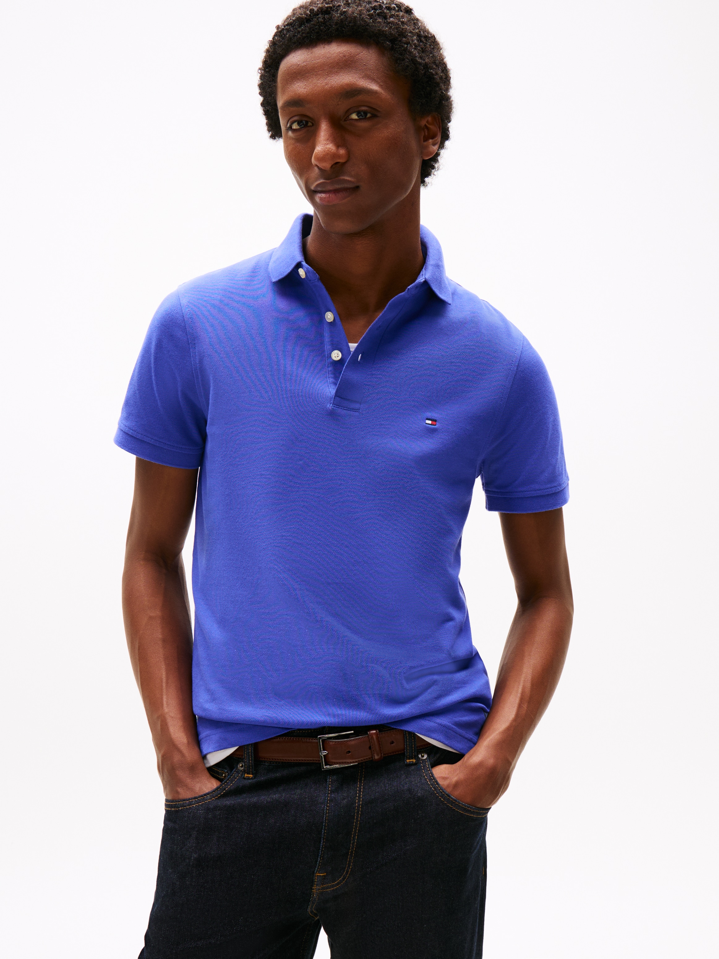 Tommy Hilfiger Poloshirt "1985 SLIM POLO", Markenstickerei, aus Baumwoll-Pi günstig online kaufen