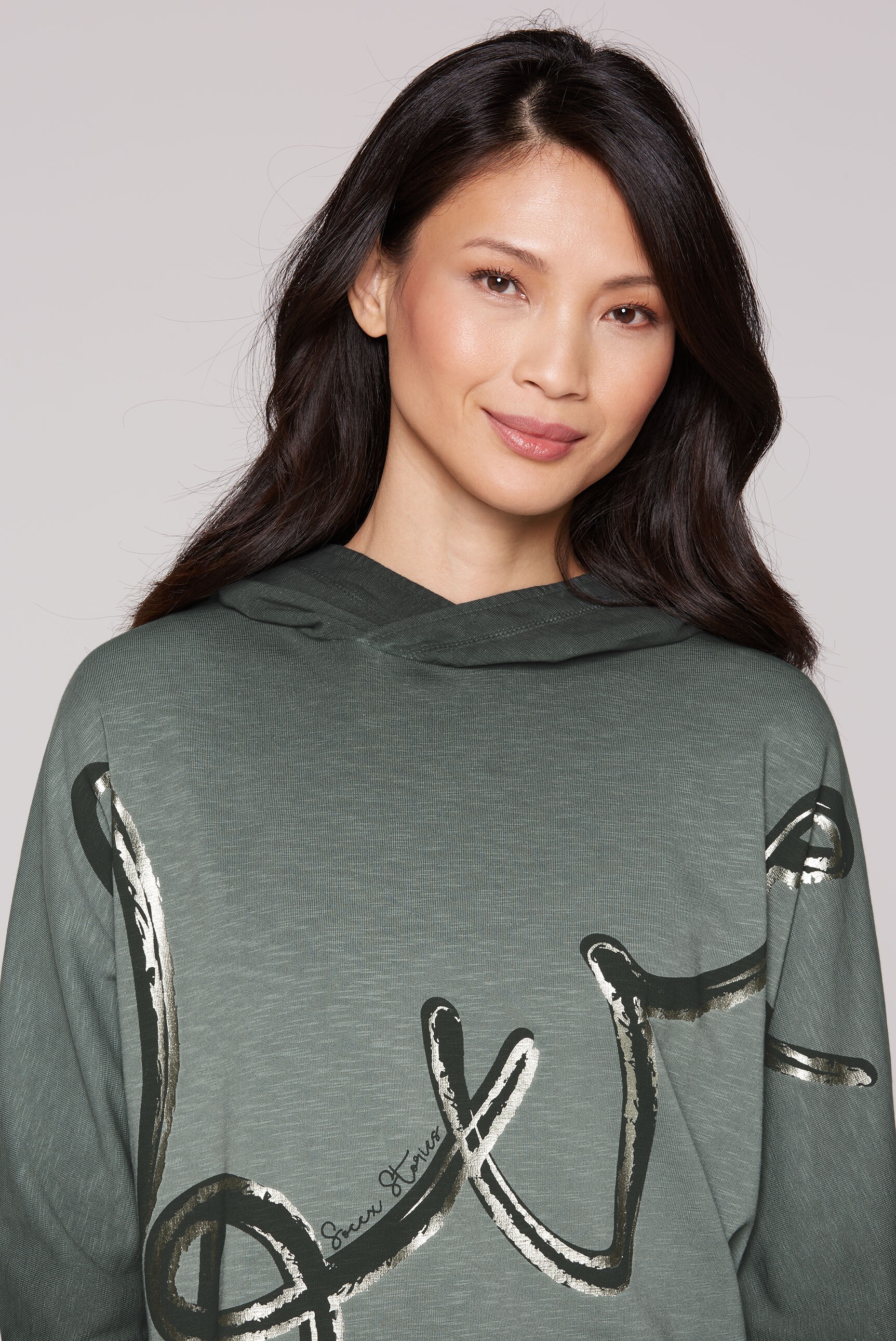 SOCCX Kapuzensweatshirt, mit Fledermausärmeln