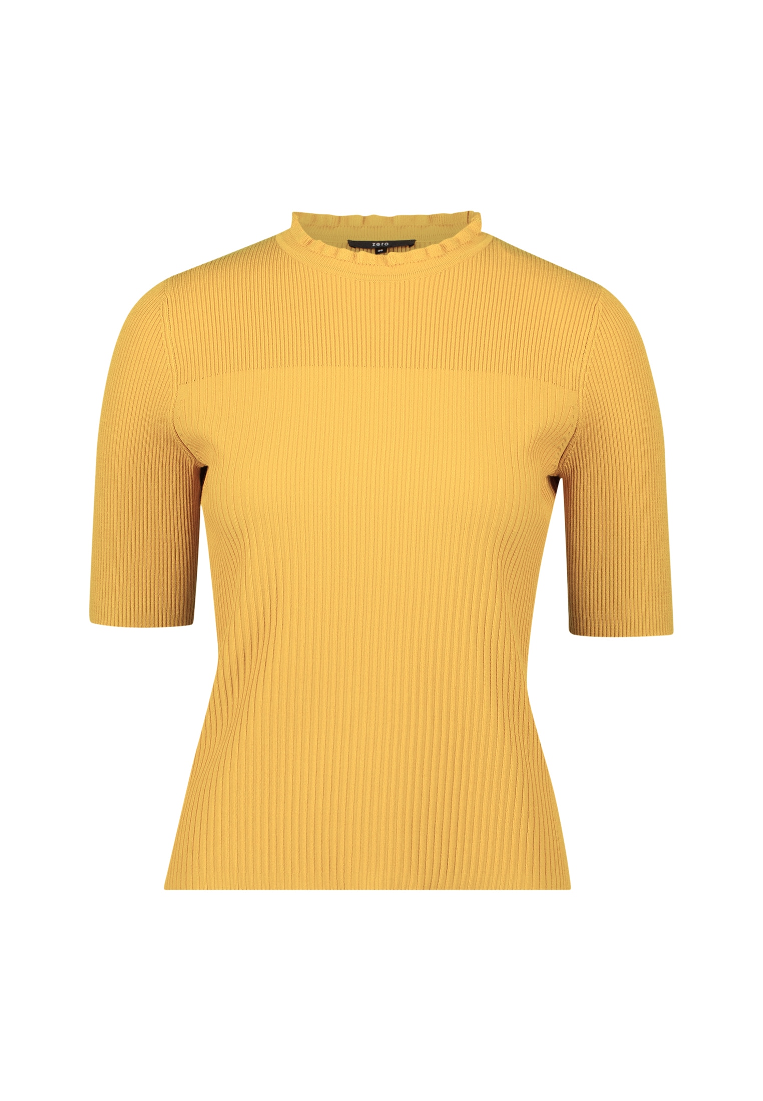 Zero Kurzarmshirt "zero Damen Feinstrickpullover kurzarm mit Rüschenkante", günstig online kaufen