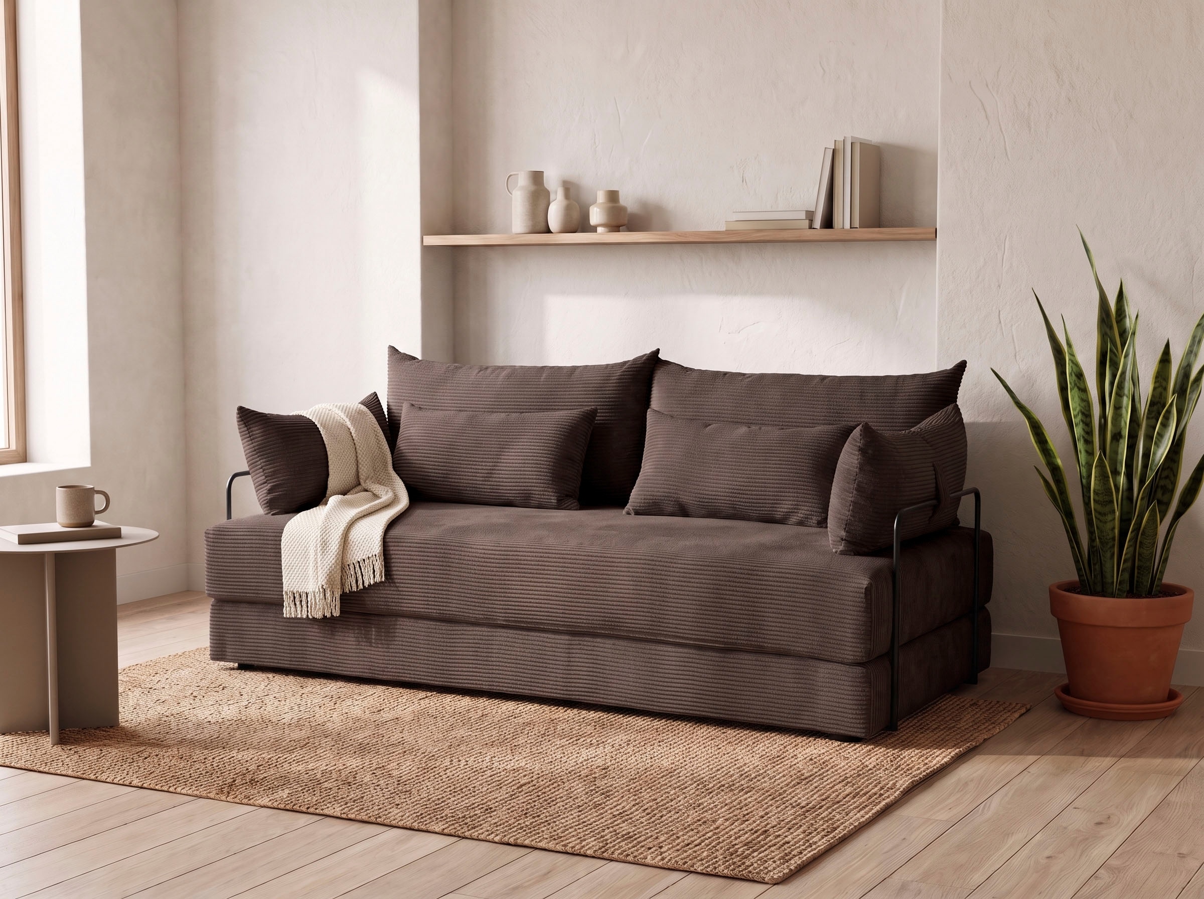 OTTO home Schlafsofa »Benny, Gästebett 181x198 cm, in 2 Qualitäten mit Zierkissen« CLASSIC - Bonnellfedern - ideal als Gästebett