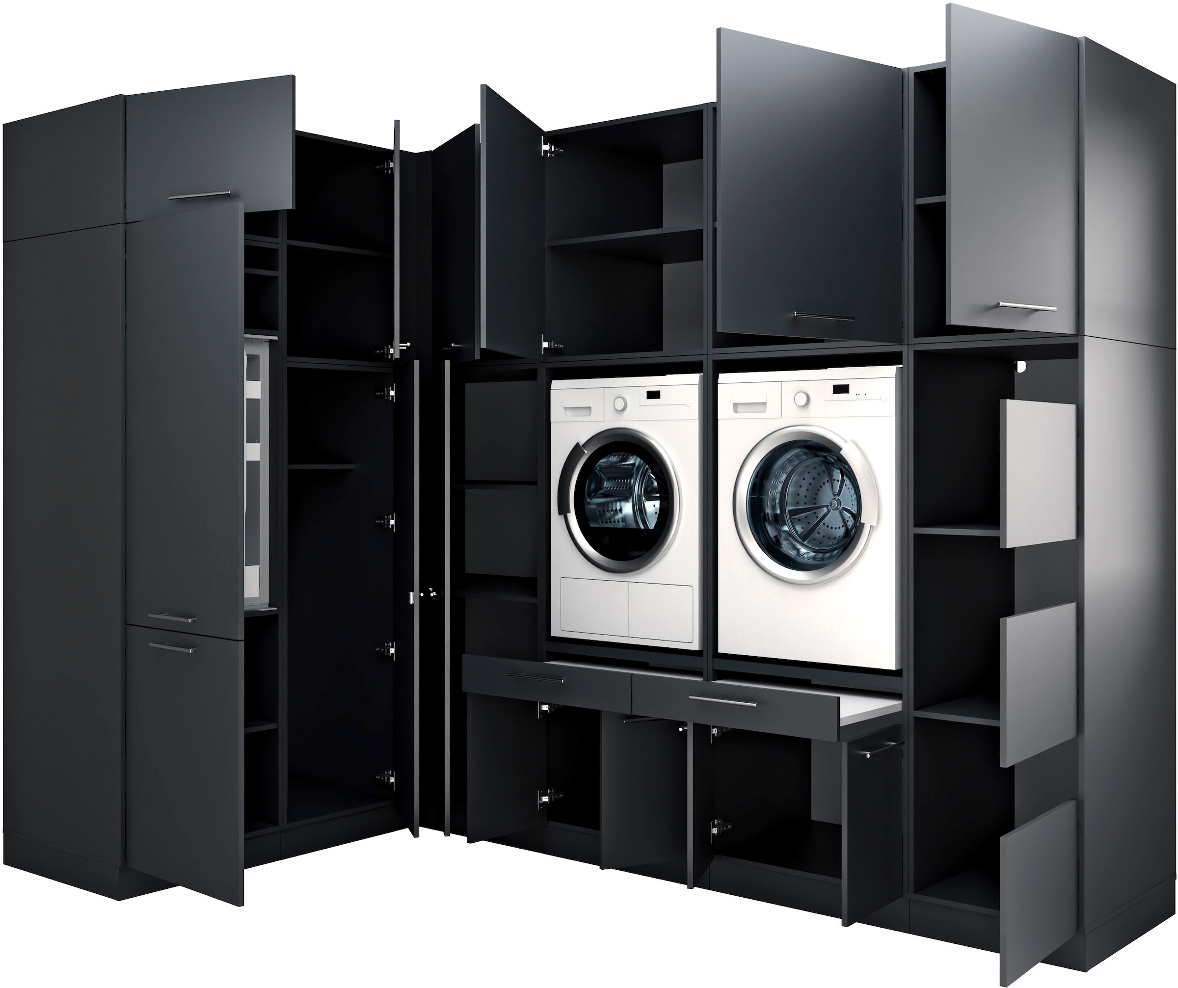 Laundreezy Mehrzweckschrank-Set »Laundreezy, 12-tlg. Mehrzweckschrank-Set B/H/T 285/238/68 cm« 12 Stk. tlg.