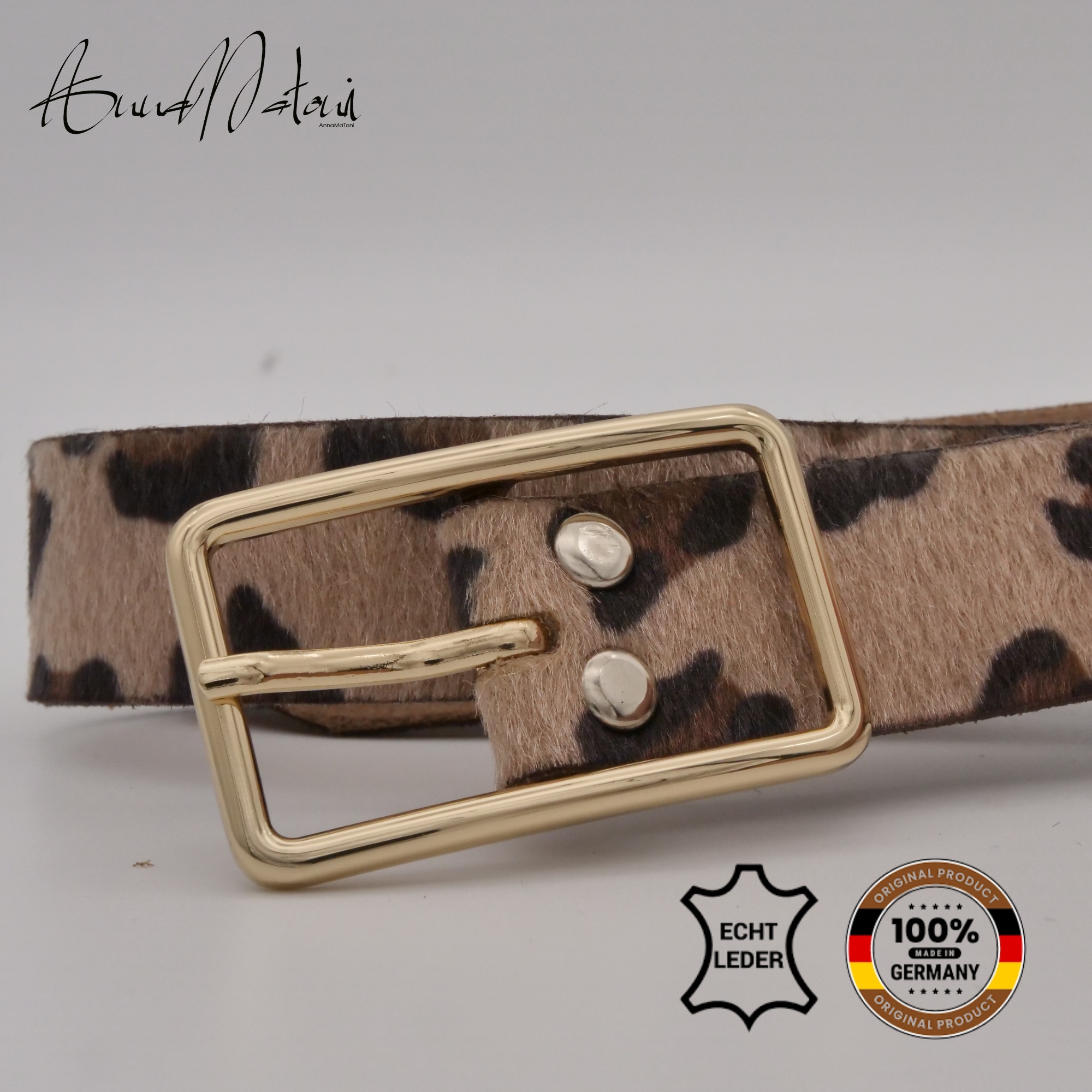 AnnaMatoni Ledergürtel »AnnaMatoni Damen Ledergürtel in hochwertigem Kunstfell in Leo«