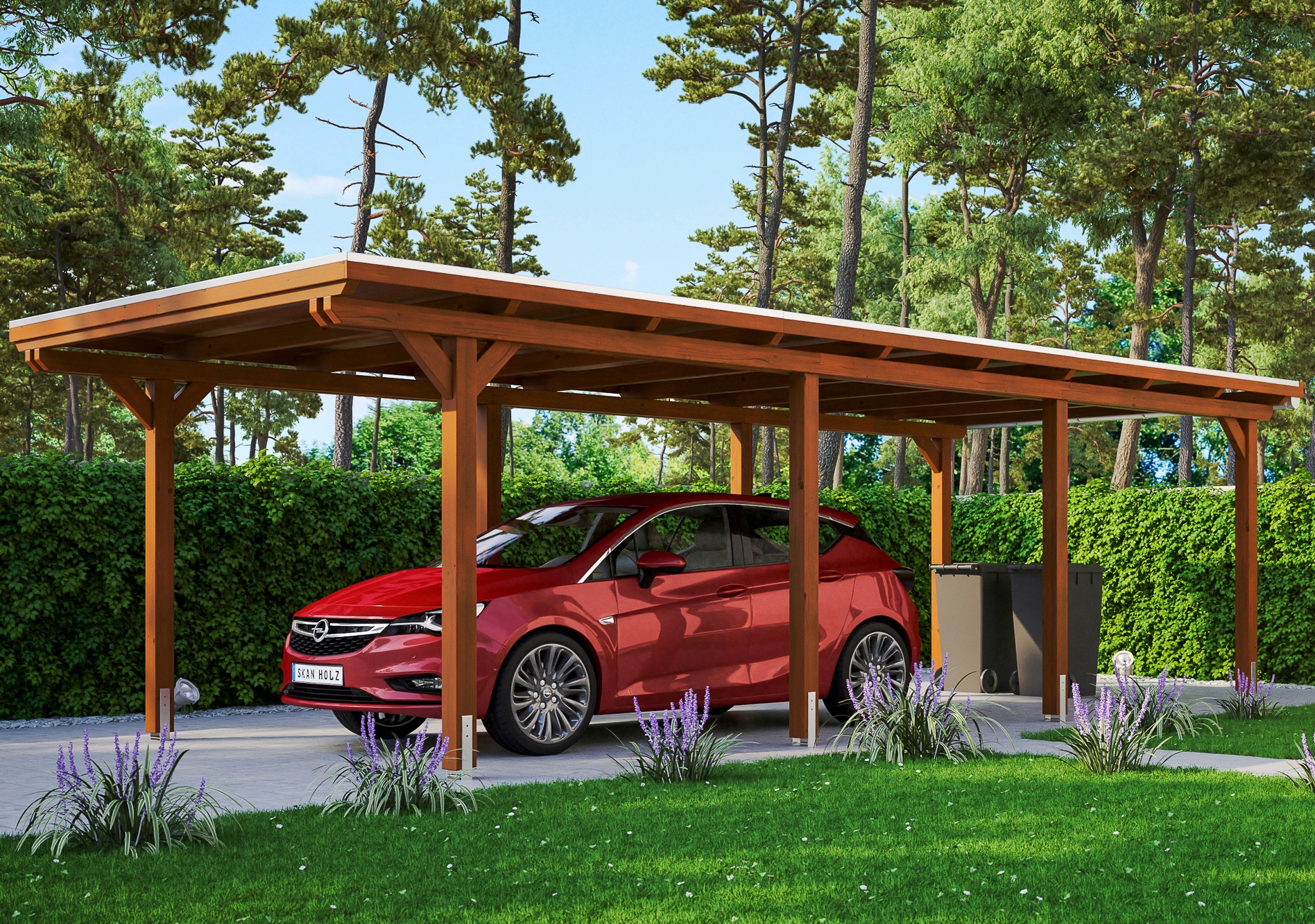 Skanholz Einzelcarport "Emsland" Leimholz 291 cm braun