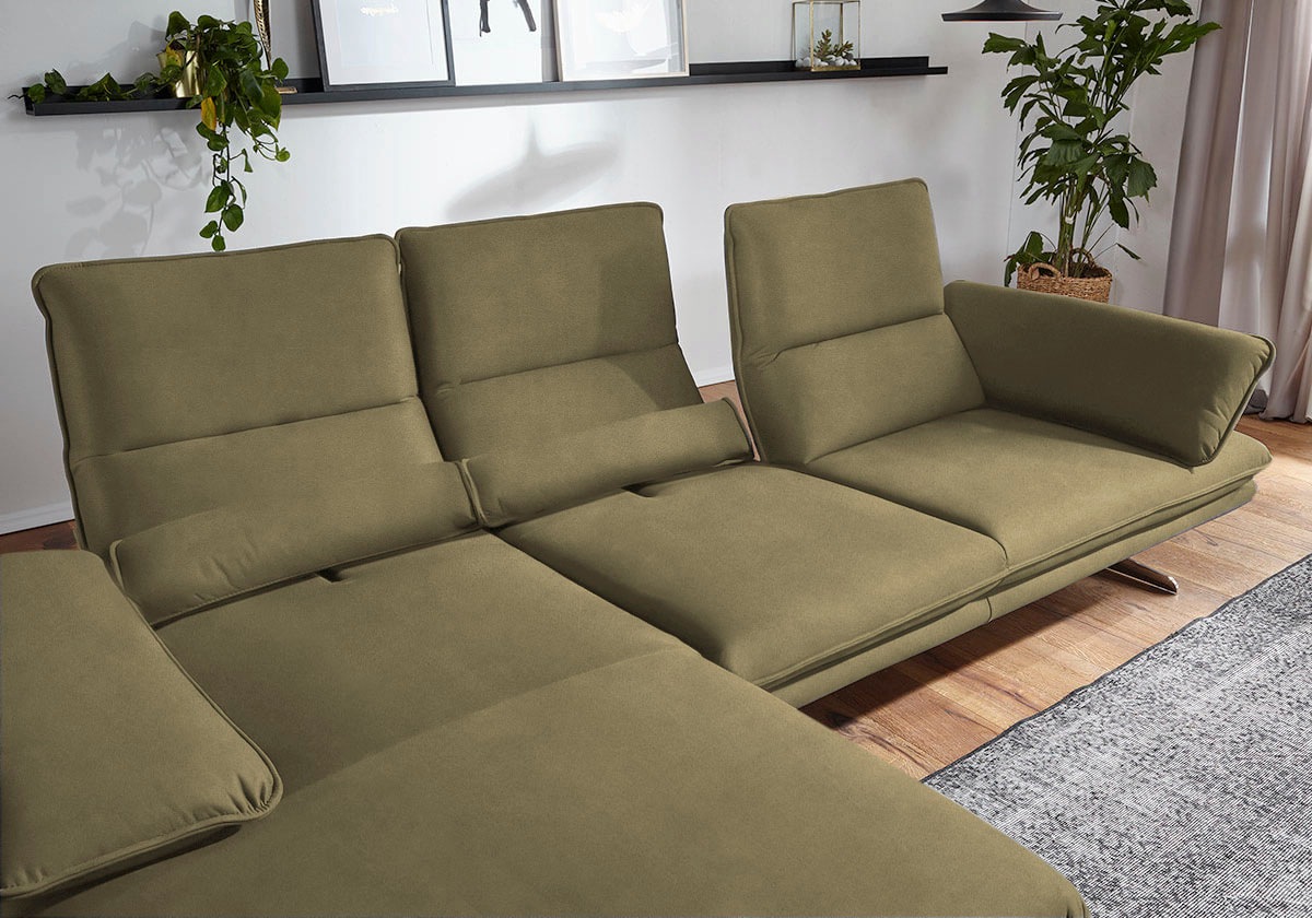 W.SCHILLIG Ecksofa »broadway, Designsofa mit tollem Sitzkomfort, L-Form«, Sitztiefenverstellung, Kopfteil- & Seitenteilverstellung, Breite 291cm