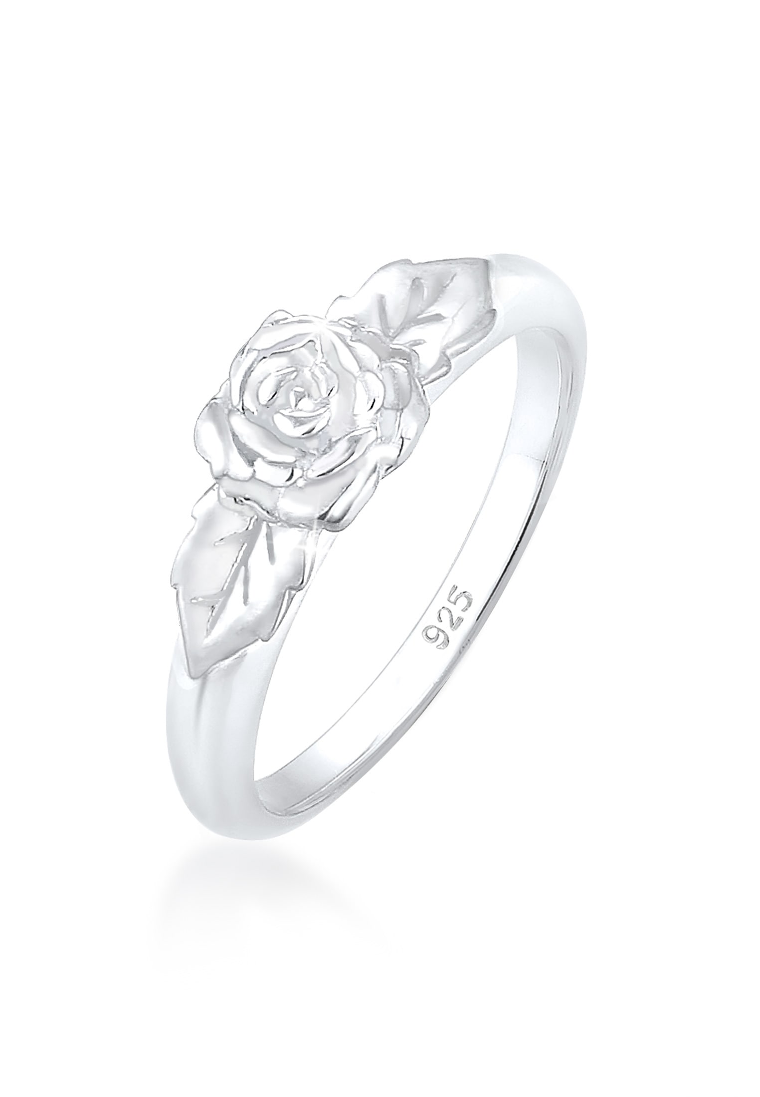 Fingerring ELLI "Rosenblüte Blume Vintage Look Trend 925 Silber" Gr. 56, silber, Fingerringe, Damen, 56mm, ohne Stein, Silber 925 (Sterlingsilber), 3mm, Fingerring