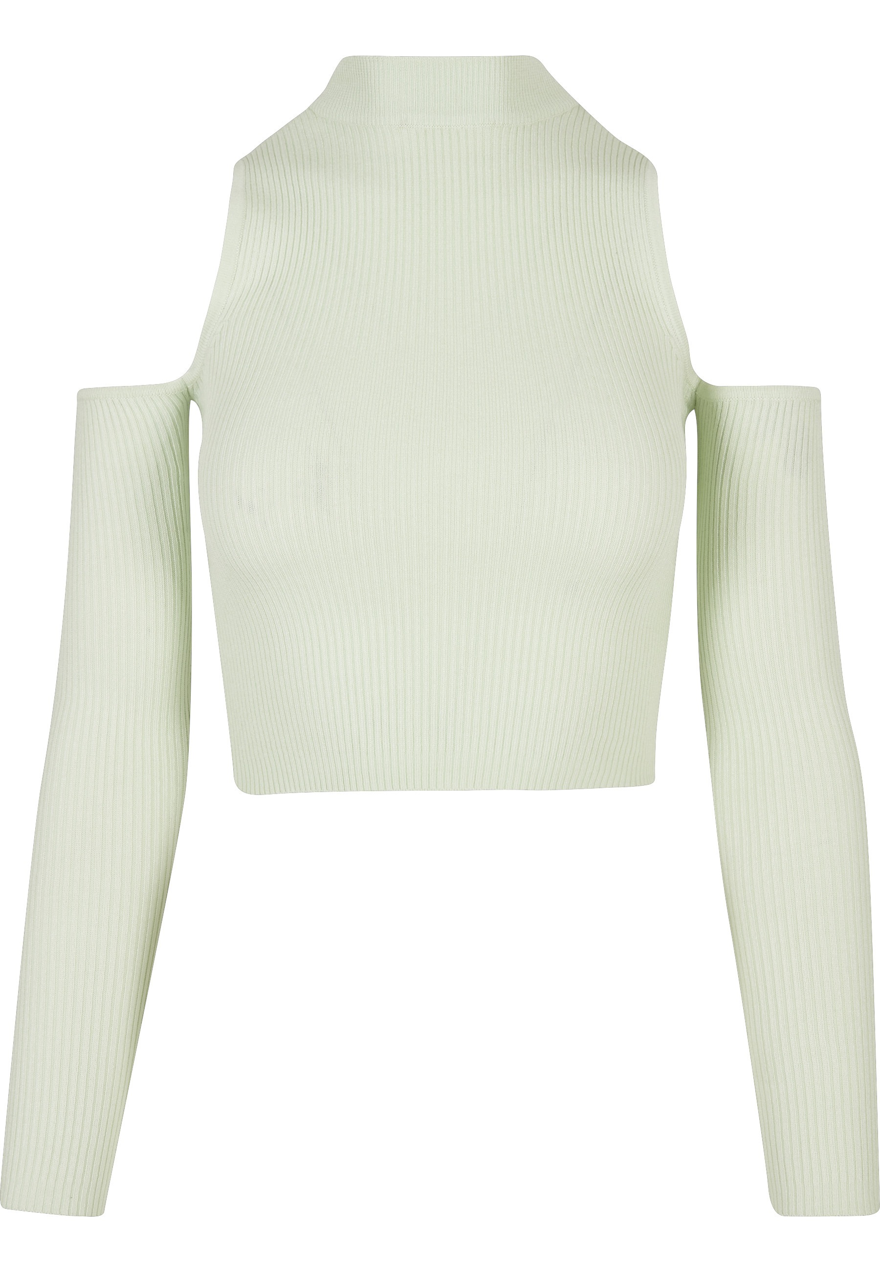 URBAN CLASSICS Fleecepullover »Urban Classics Damen Ladies Rib Knit Cut Out Sleeve Longsleeve«, 1 Stk.
