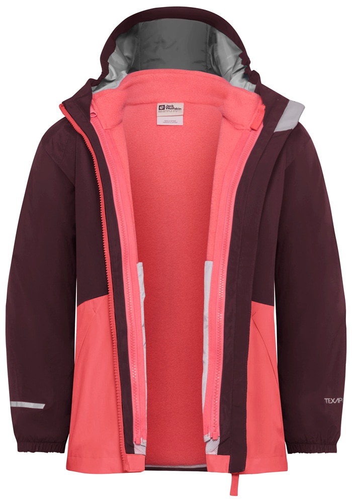 Jack Wolfskin 3-in-1-Funktionsjacke »ICELAND 3IN1 JACKET K«, mit Kapuze, 3in1, wasserdicht, Übergangsjacke
