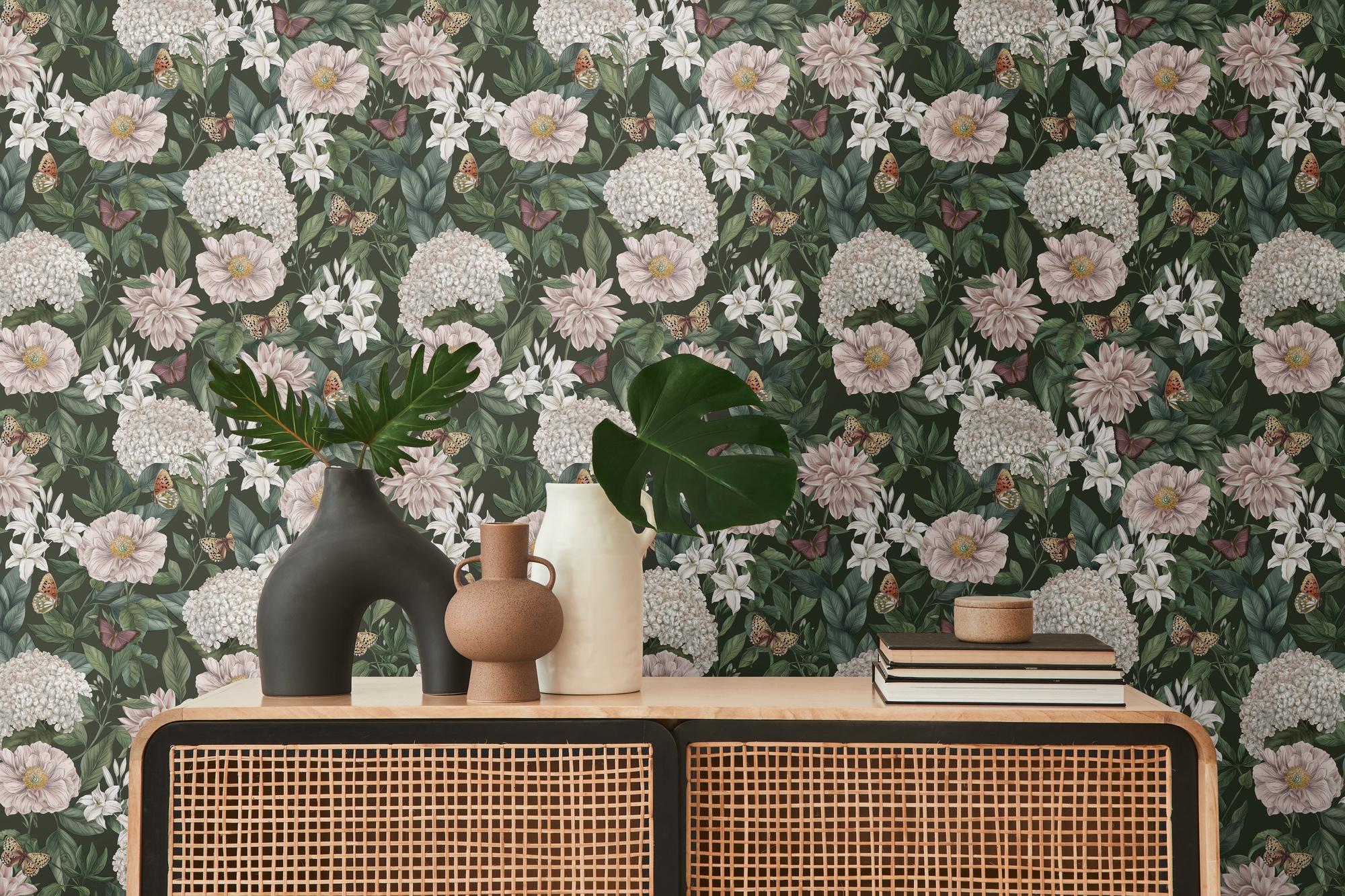 living walls Vliestapete "Drawn Into Nature florale Tapete Mustertapete Pflanzen Natur" matt strukturiert Vliestapete Blätter für Schlafzimmer Küche Wohnzimmer Floral Design