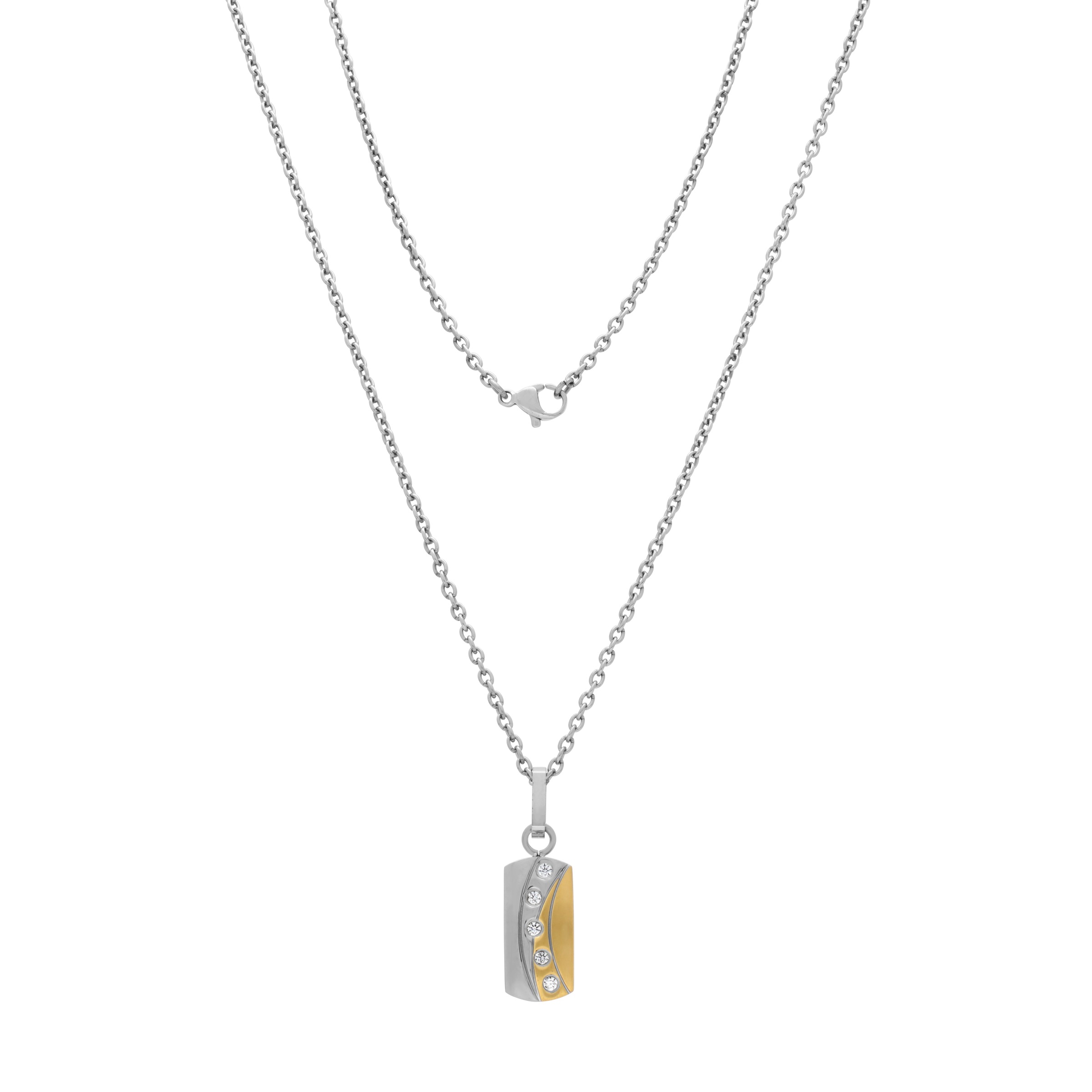 TITANIA Kette mit Anhänger »Titankette mit Anhänger« bicolor mit Zirkonia
