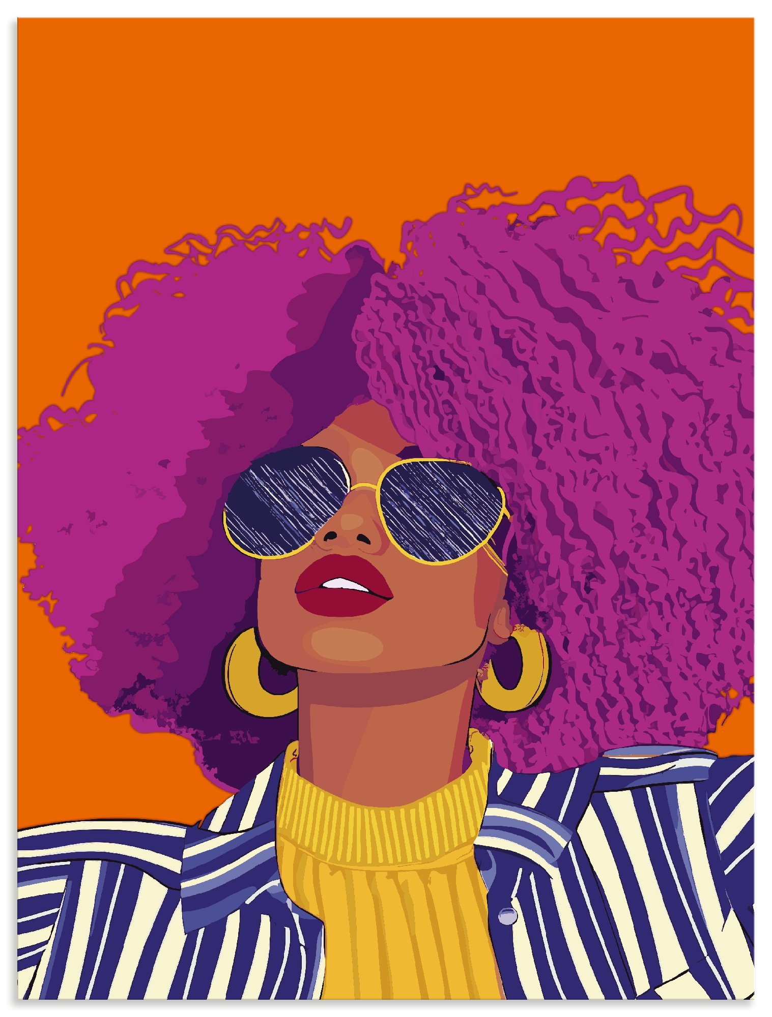 Wandbild ARTLAND "Woman with sunglasses", farbe bild(er): pink, B:45cm H:60cm, Alu Dibond, Bilder, als Alubild, Leinwandbild, Poster, Wandaufkleber in verschied. Größen