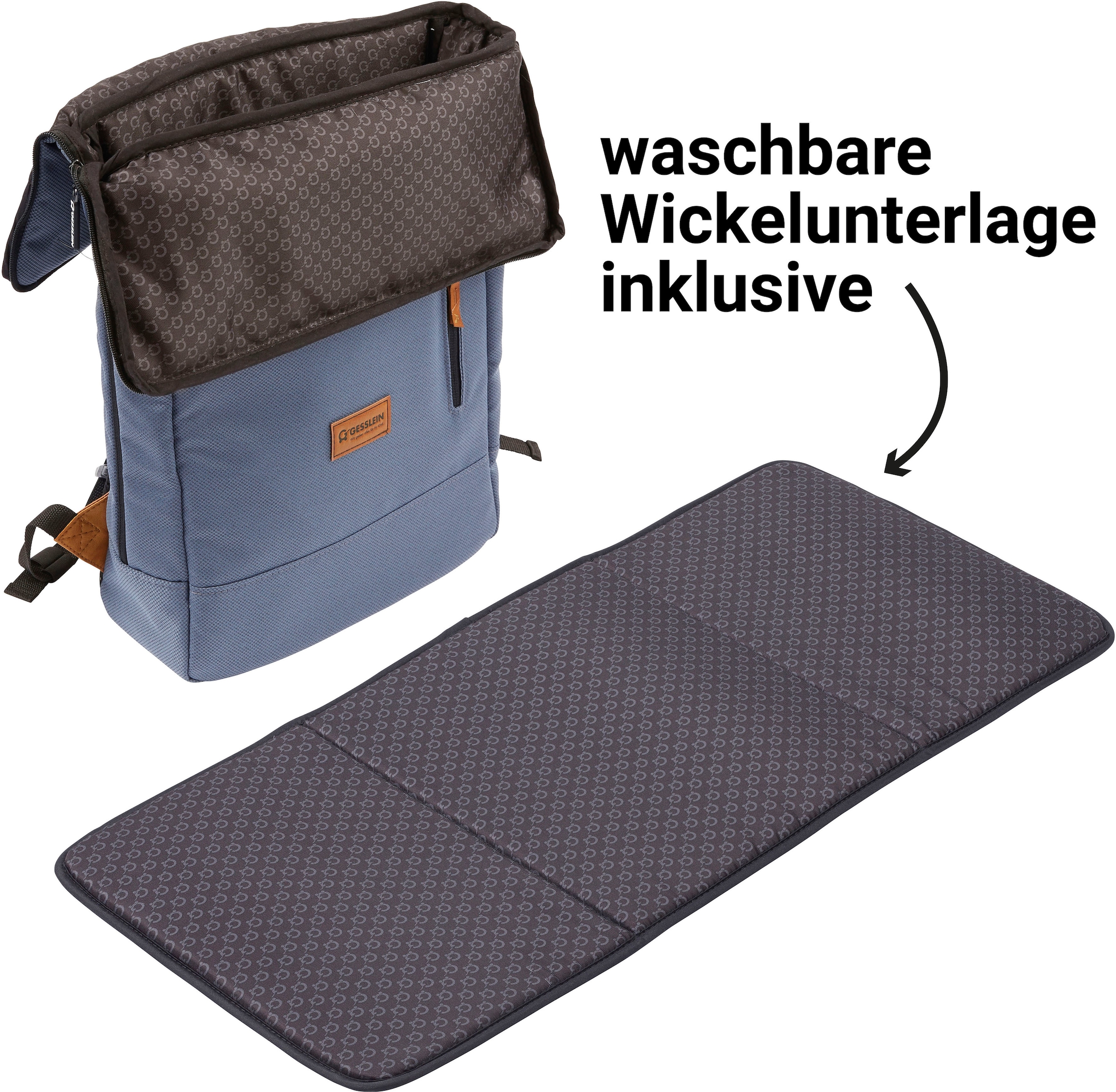 Gesslein Wickelrucksack »N°6, mittelblau«, Made in Germany